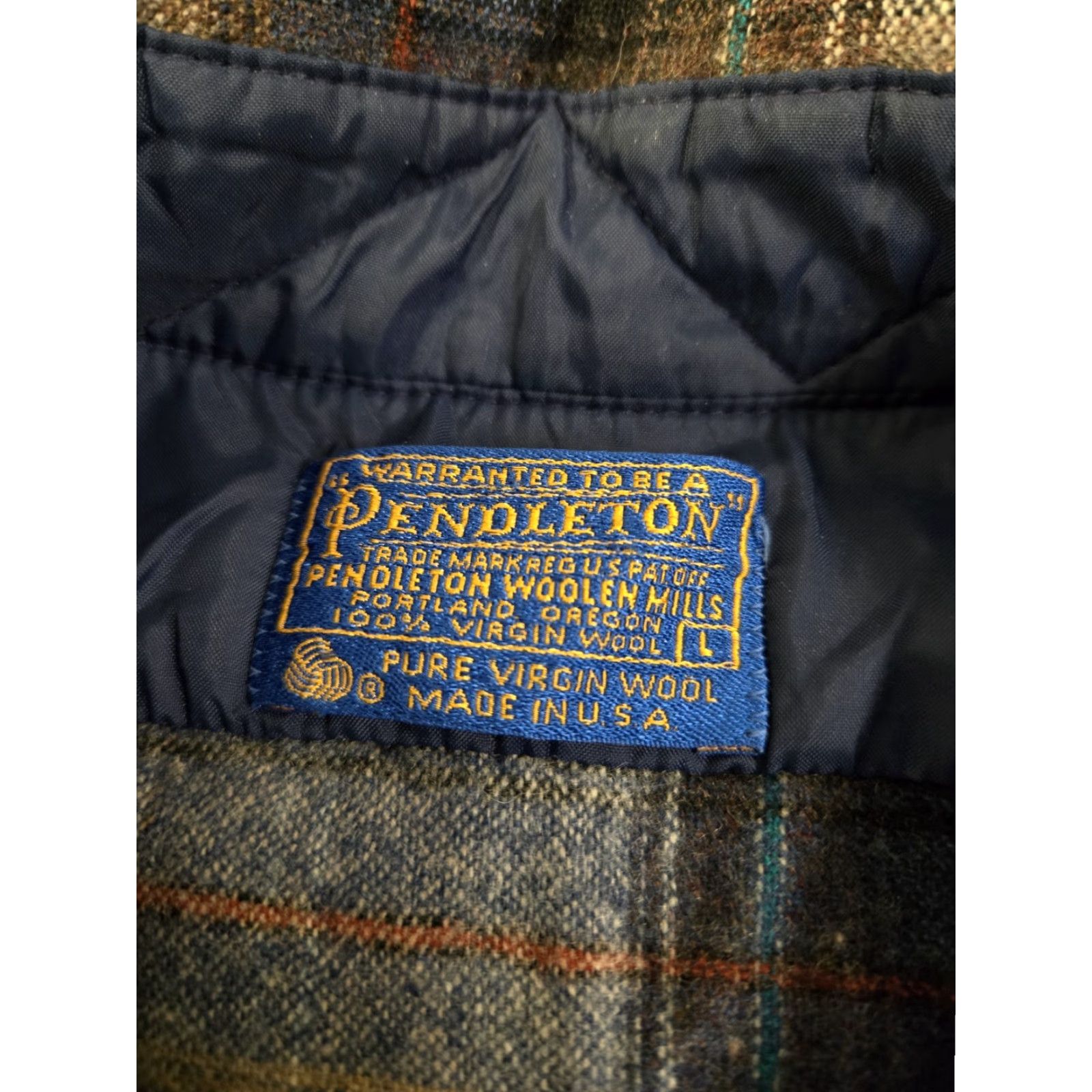 Pendleton VINTAGE Pendleton Men Button-Up Shirt L Blue Plaid 100% Virgin Wool USA Button-Down Collared Long Sleeve Regular Fit Crew? Size US L / EU 52-54 / 3 - 4 Thumbnail