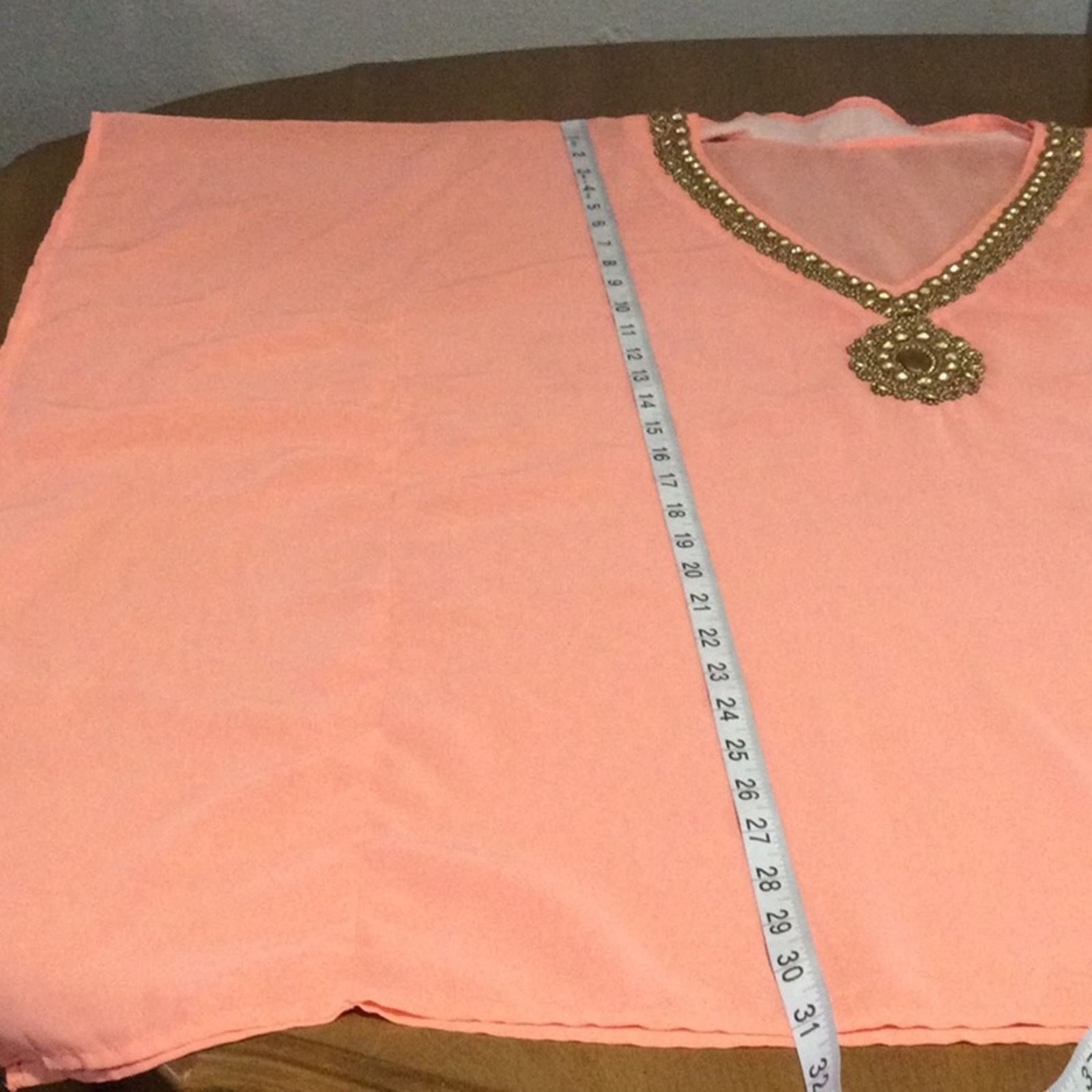 Other Antonio Melani Sheer Pink Beaded Flutter Sleeve Blouse Small Size S / US 4 / IT 40 - 16 Thumbnail