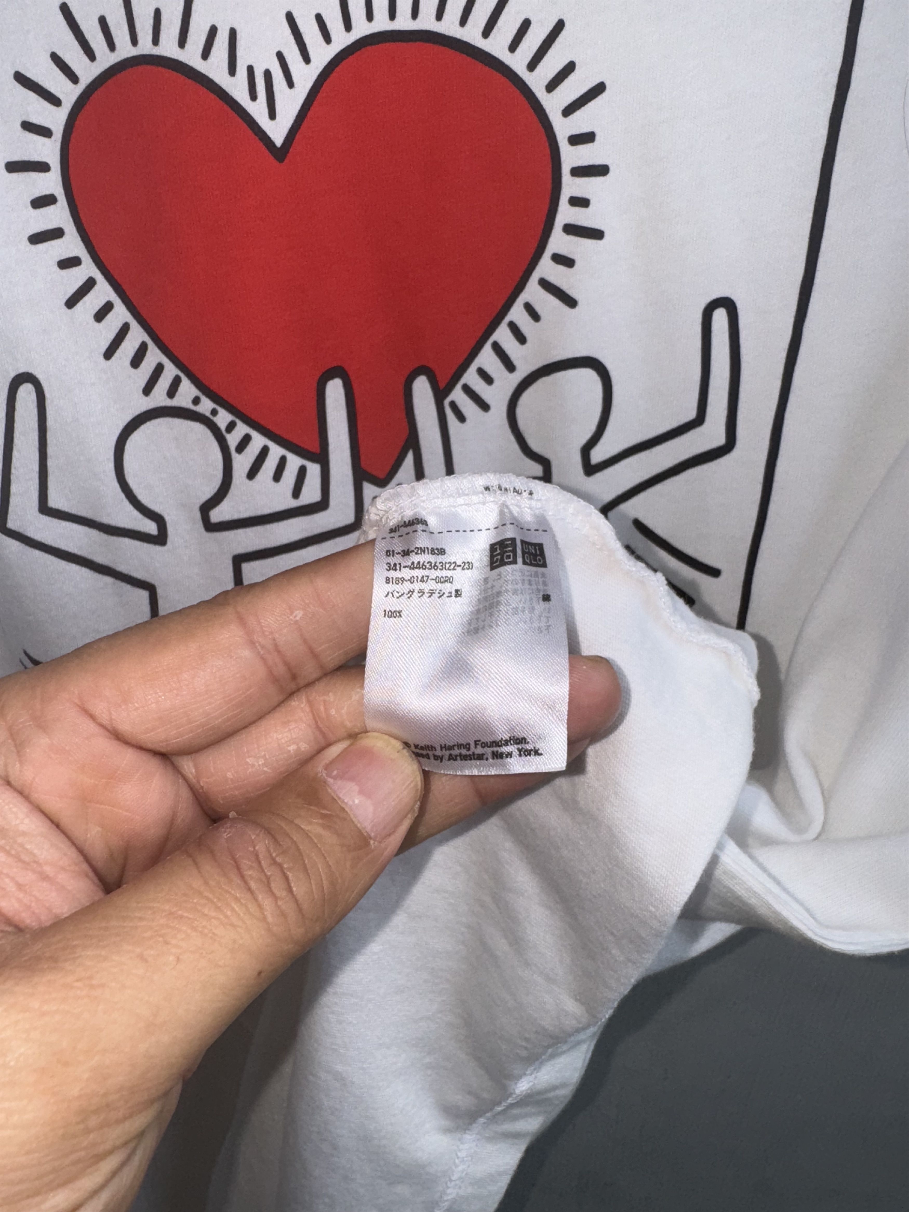 Keith Haring × Uniqlo keith Haring White Art Monet Peace Uniqlo Shirt Size US L / EU 52-54 / 3 - 5 Thumbnail