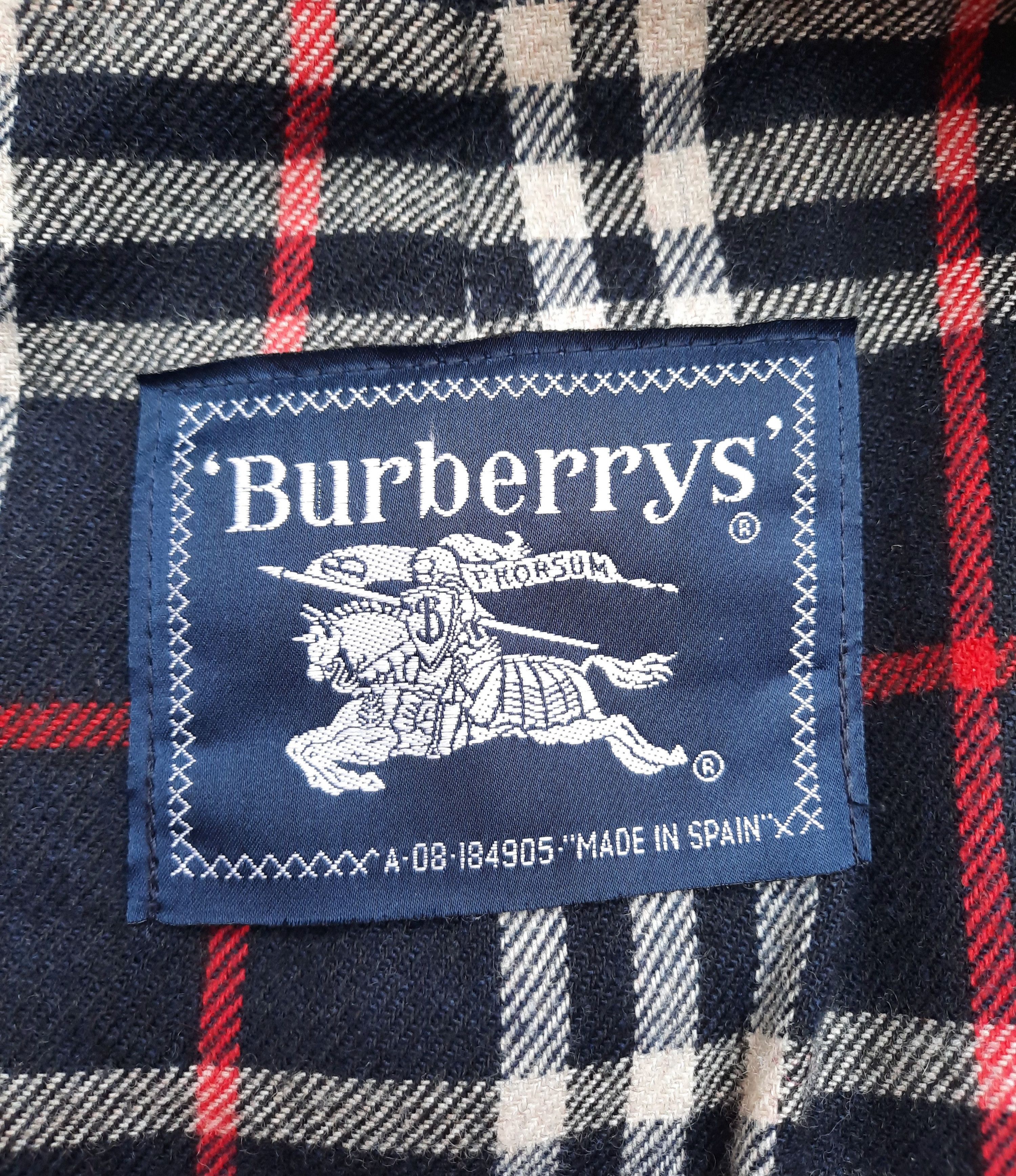 Burberry Burberrys 90s 80s Wool Coat Embroidered Logo Leather collar Size US L / EU 52-54 / 3 - 7 Thumbnail