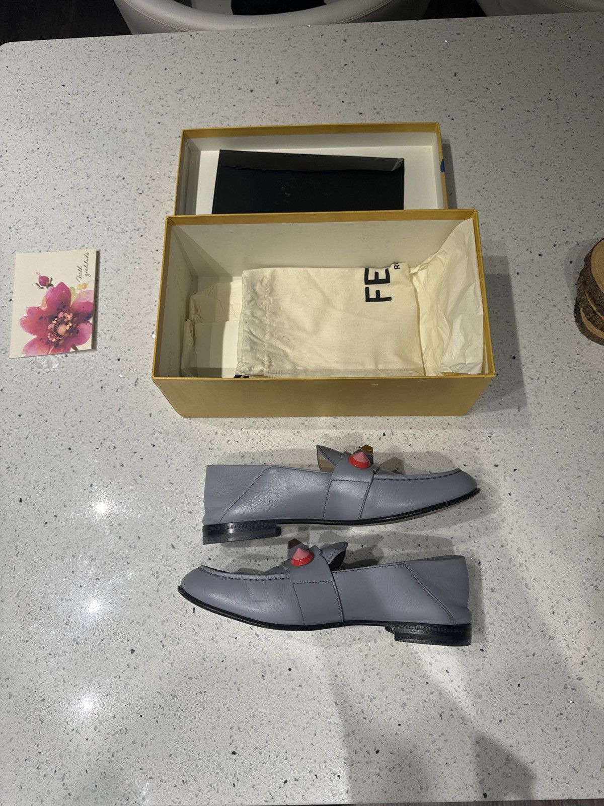 Fendi Fendi Leather Studded Color Block Loafers Size US 8 / IT 38 - 5 Thumbnail