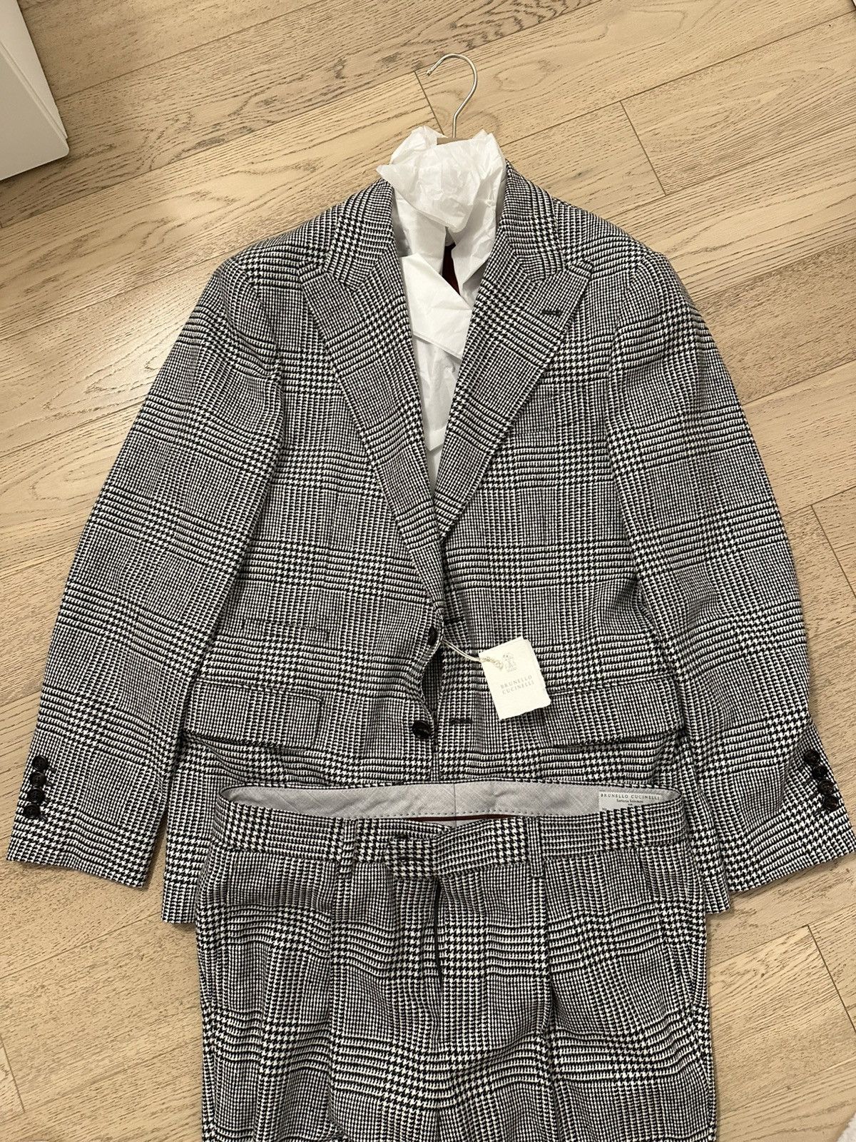 Brunello Cucinelli Brunello Cucinelli prince of Wales Suit Size 50L - 7 Thumbnail