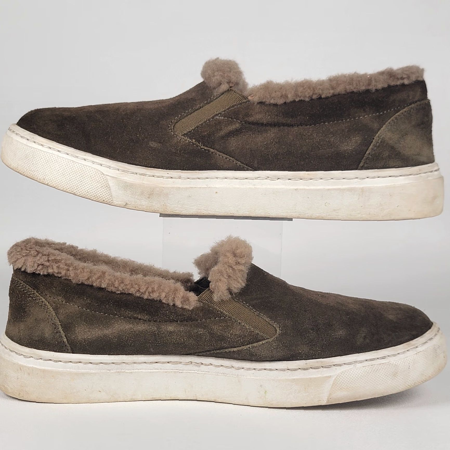 Vintage M. GEMI The Cerchio Shearling Brown Slip-On Flats Women 6.5 Nubuck Almond Toe Shoes Size 6.5 Women Size US 7 / IT 37 - 4 Thumbnail