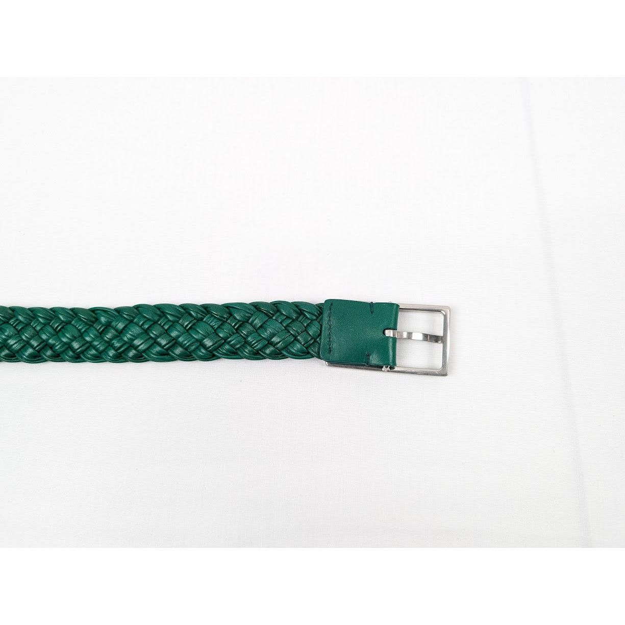 Bottega Veneta o1rshd1 Size: M/ Intreccio Paper Belt in Racing Green/Silver Size ONE SIZE - 8 Thumbnail