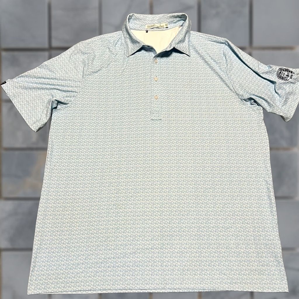 Vintage Criquet Polo Shirt Mens XL Blue Golf Performance Dice All Over Print Size US XL / EU 56 / 4 - 1 Thumbnail