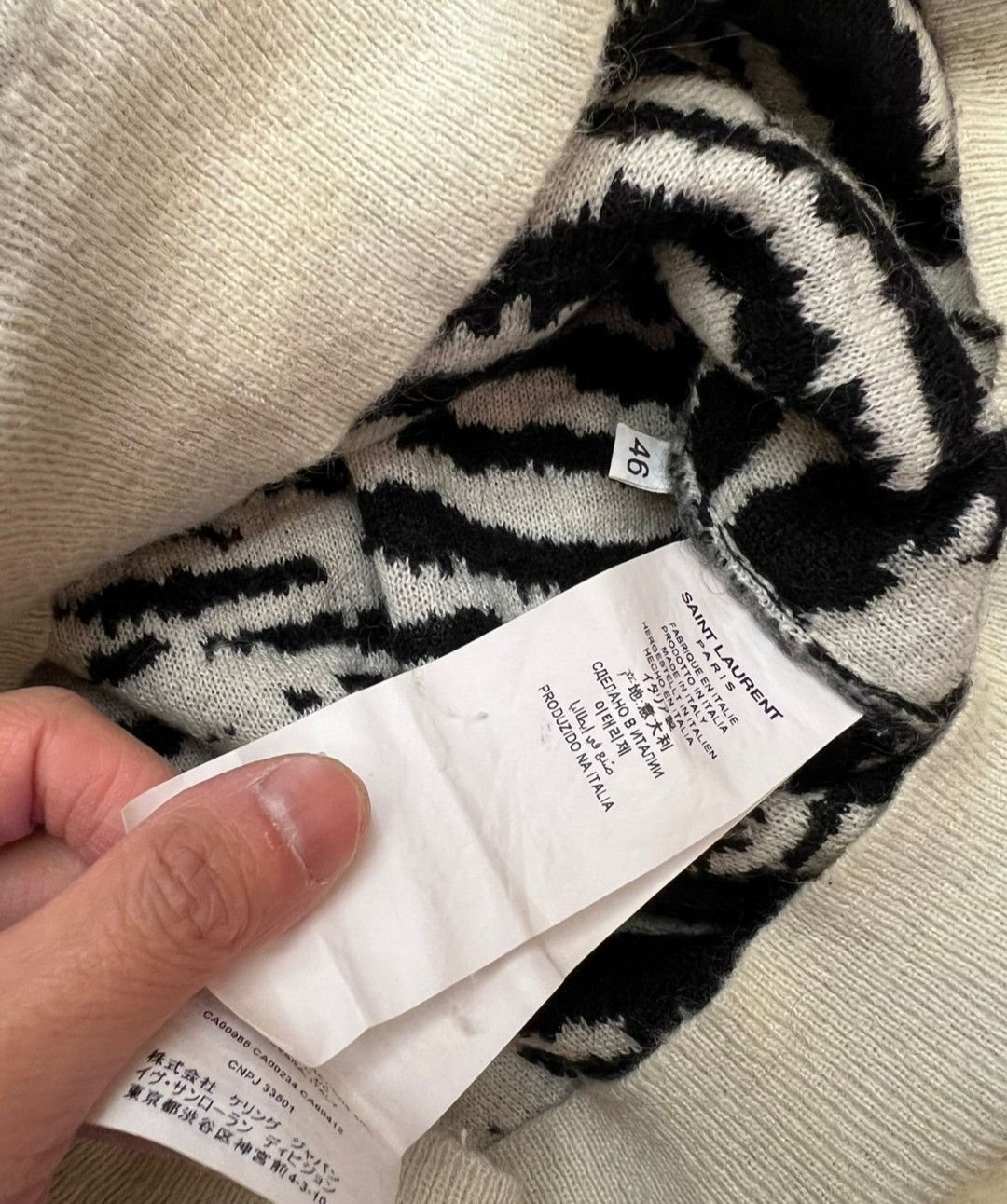 Saint Laurent Paris Saint Laurent White Zebra Cardigan-2505 Size US S / EU 44-46 / 1 - 6 Thumbnail