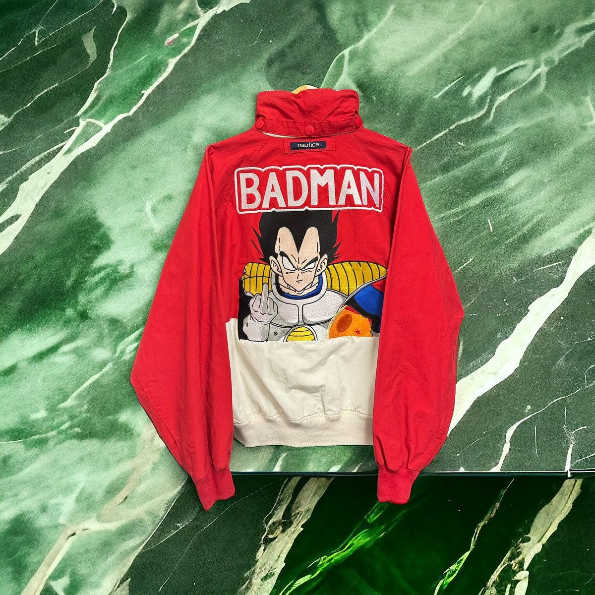 image of Vegeta Badman Vintage Coat Red Dragon Ball Z Anime, Men's (Size Large)