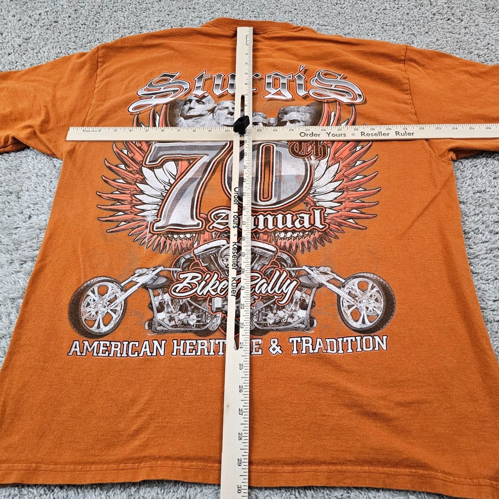 Hanes Vintage Sturgis Motorcycle Rally T-Shirt Men XL Orange Cotton Short Sleeve 70th Anniversary Size US XL / EU 56 / 4 - 5 Thumbnail