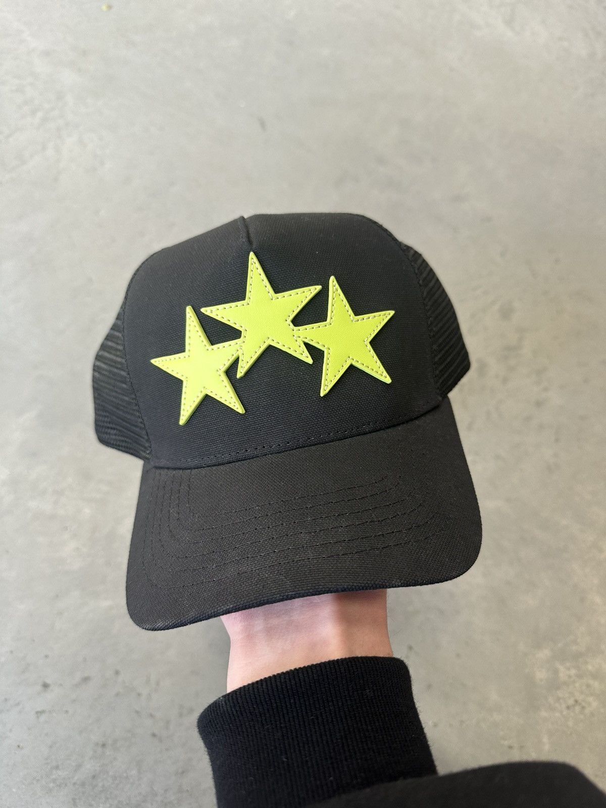 image of Amiri Triple Star Hat in Black, Men's