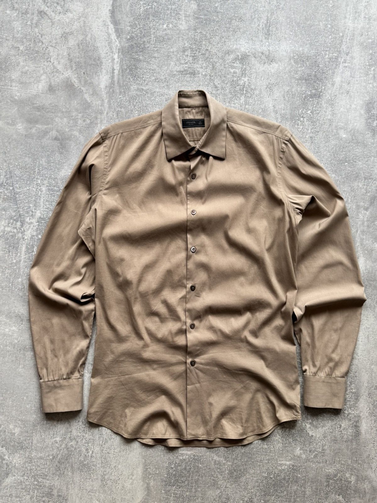 Prada PRADA Shirt Button Up Long Sleeve Brown Size US L / EU 52-54 / 3 - 1 Thumbnail