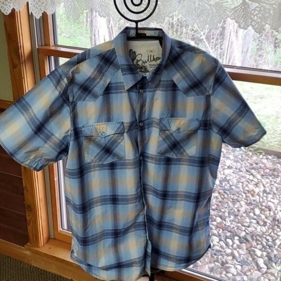 Designer Bullhead Wild West Pearl Snap Short Sleeve Cowboy Button Dow Size US XL / EU 56 / 4 - 2 Thumbnail