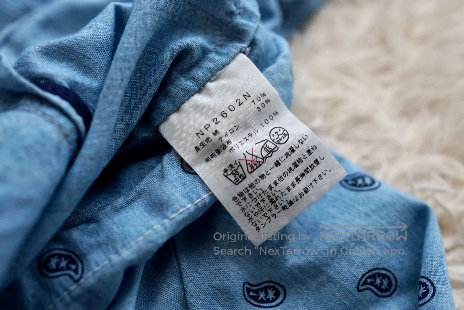 The North Face Blue Patterned Hooded Light Jacket. Size US M / EU 48-50 / 2 - 6 Thumbnail
