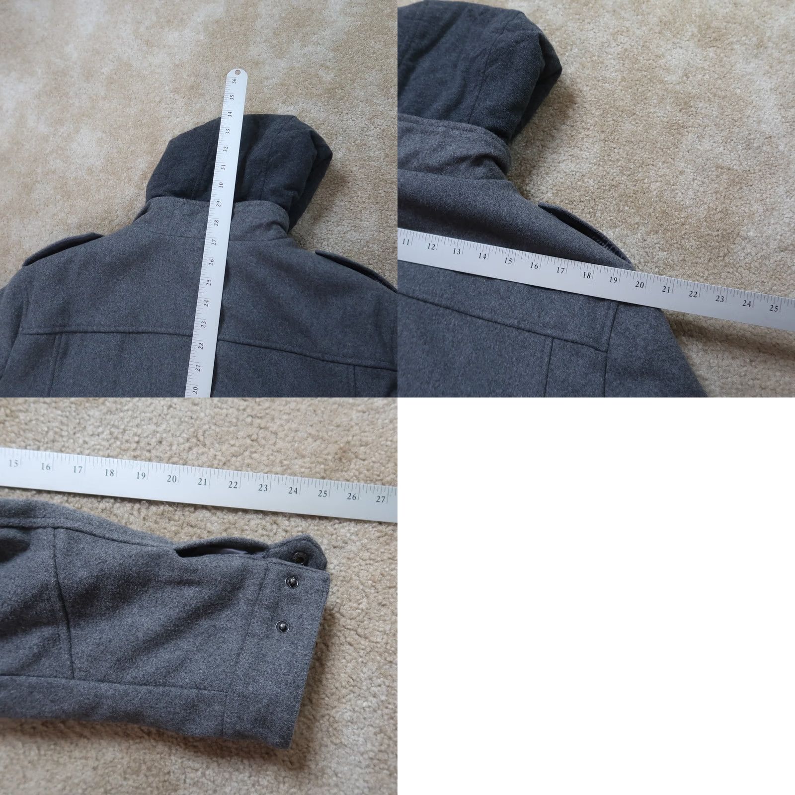 Levi's VINTAGE Levi's Full Zip pea coat Men's Large Gray hooded Jacket insualted Size US L / EU 52-54 / 3 - 8 Thumbnail