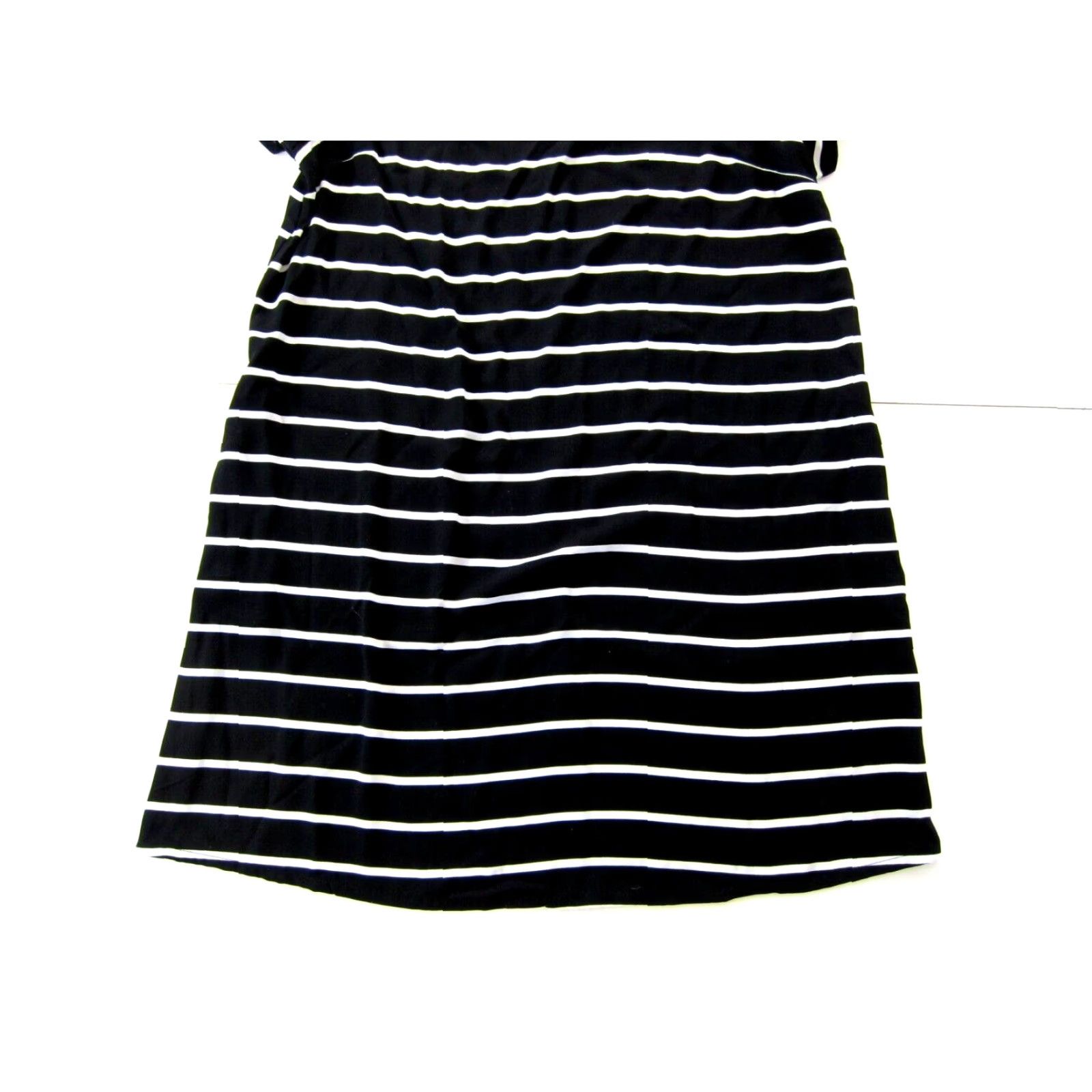 Apt. 9 NWT Apt. 9 Black White Stripe Short Sleeve V-Neck Tunic Dress XXL Shirt Dress Womens Size 40" / US 18 - 7 Thumbnail