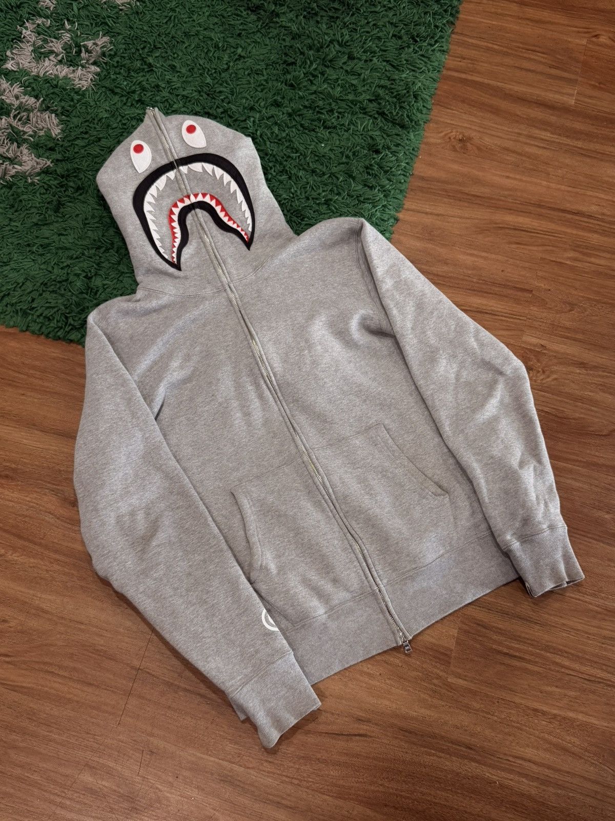Grey Bape Shark Hoodie | Grailed