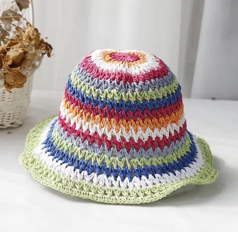 Other Straw Crochet Bucket Hat Size ONE SIZE - 1 Thumbnail