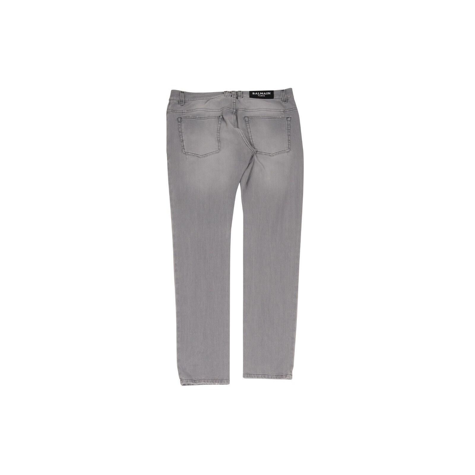 Balmain Slim Jeans Light Wash Gray Denim Size US 34 / EU 50 - 2 Thumbnail