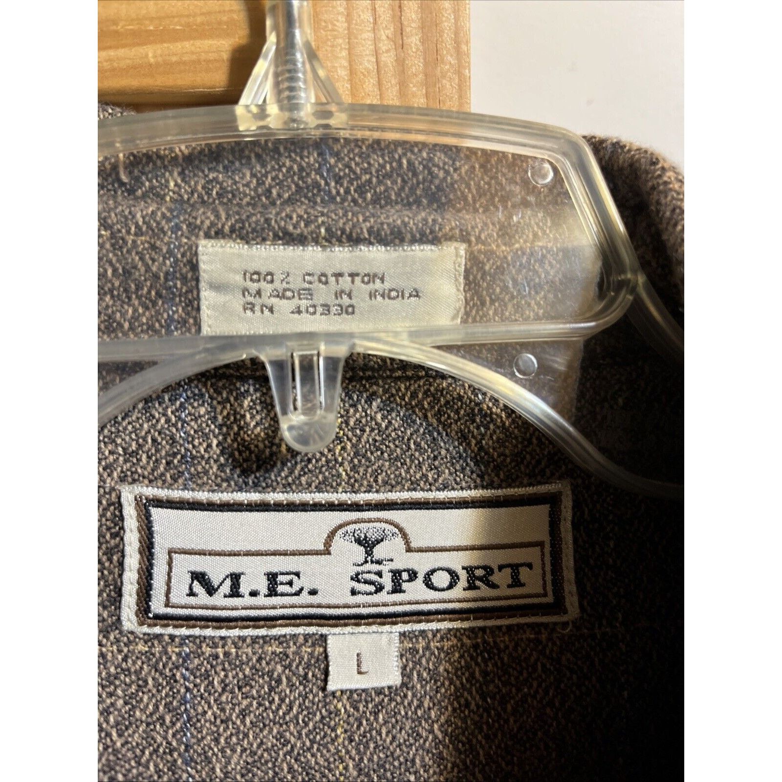 M.E. Sport M. E. Sport Vintage Men’s Shirt L Brown LS Chamois Flannel Size US L / EU 52-54 / 3 - 3 Thumbnail