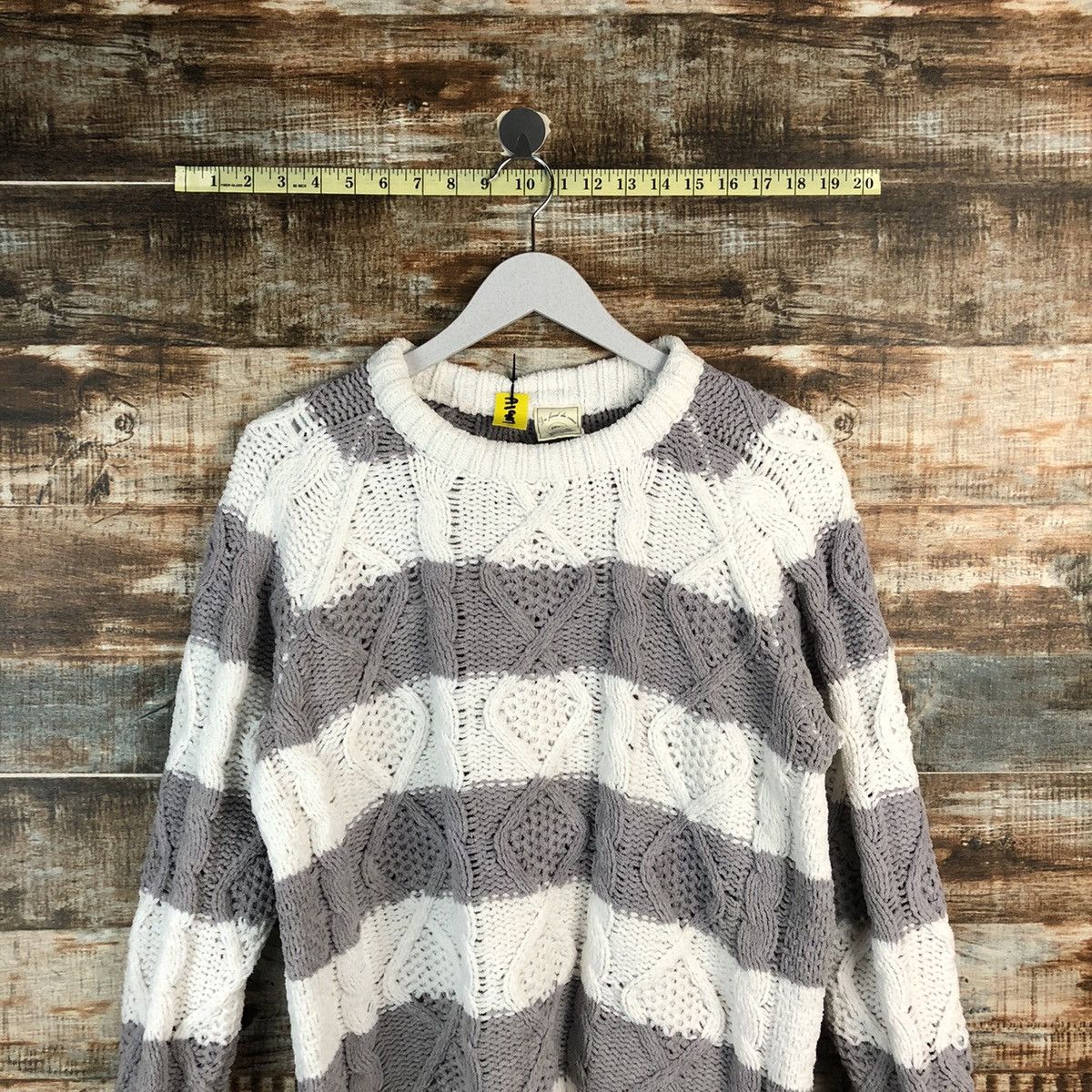 Japanese Brand × OVER THE STRiPES Pique Stripe White Knitwear #A1907 Size M / US 6-8 / IT 42-44 - 2 Thumbnail
