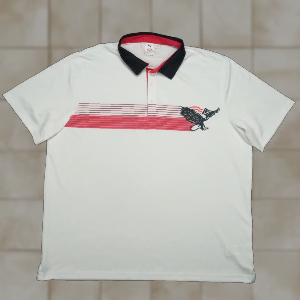 Puma Puma Shirt 2XL White Volition America Eagle America Performance Polo Mens Size US XXL / EU 58 / 5 - 1 Thumbnail