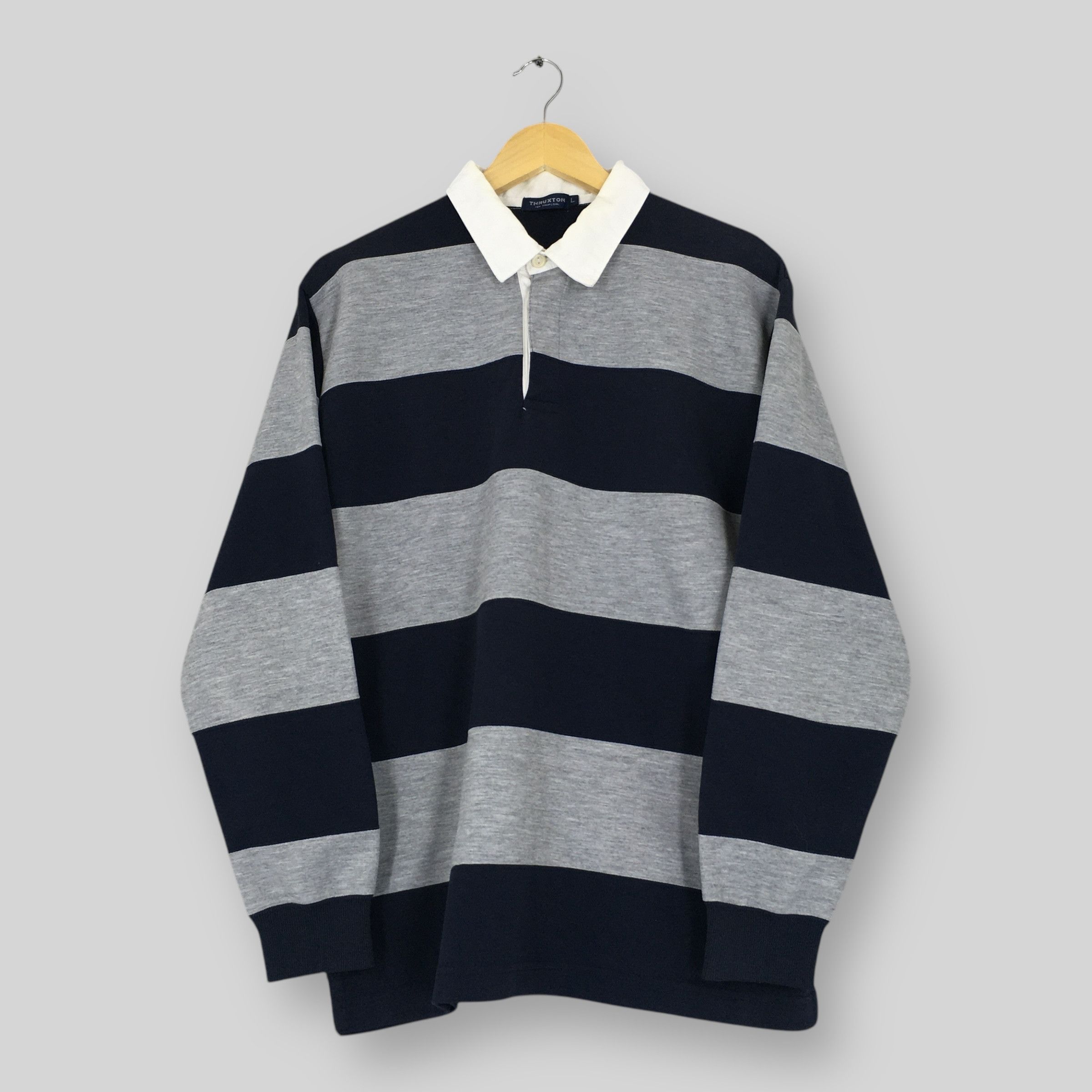 Solid & Striped × Vintage Vintage Thruxton Stripes Polo Rugby Shirt Large Size US L / EU 52-54 / 3 - 1 Thumbnail