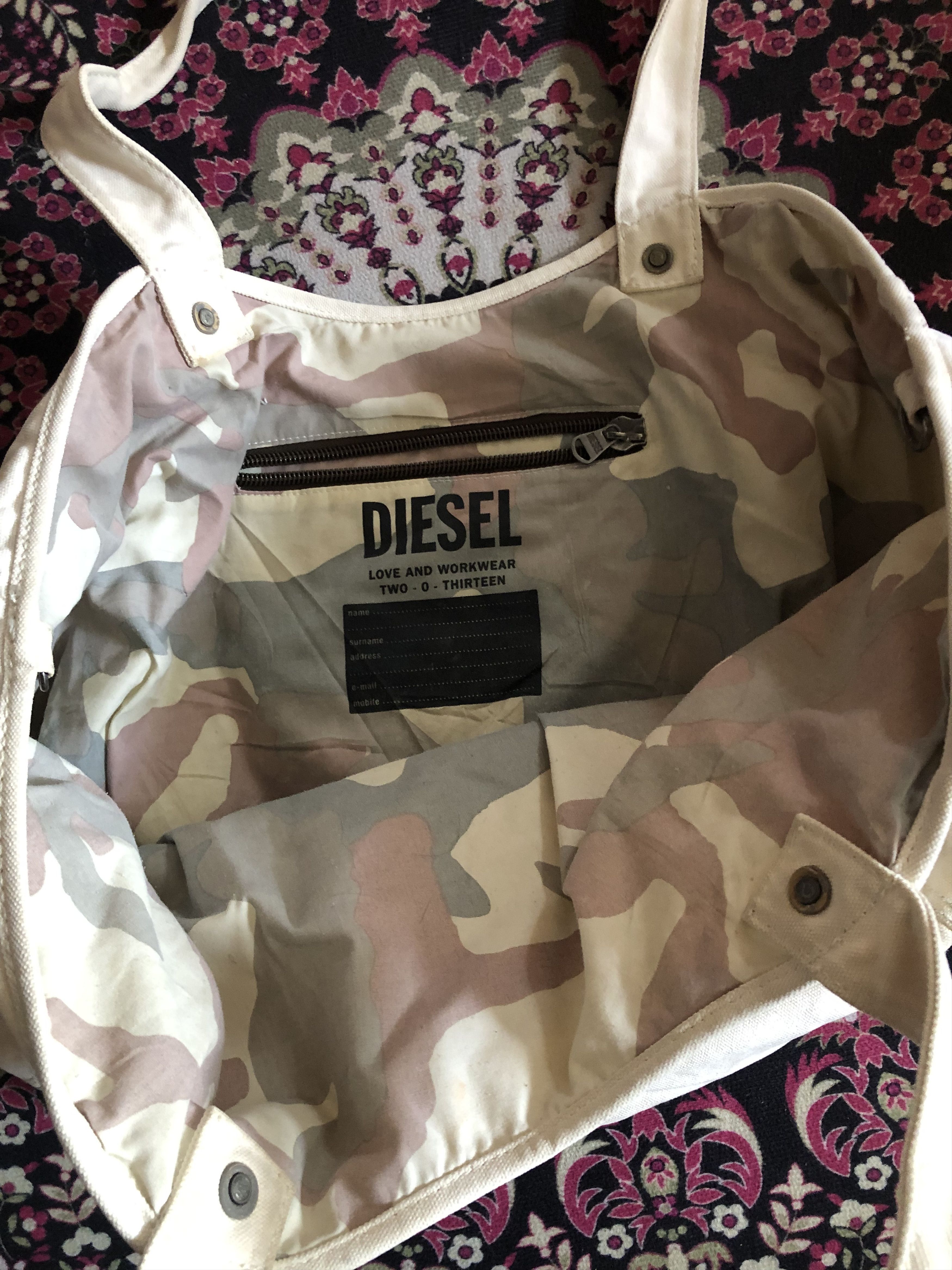 Diesel Very Rare‼️ Vtg Diesel Mohawk Style Totebag Size ONE SIZE - 3 Thumbnail