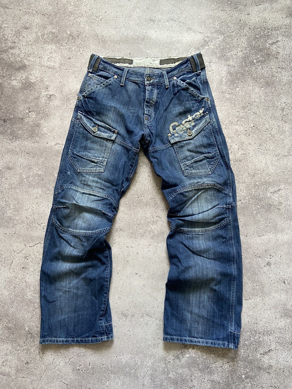G-Star Vintage G-Star Raw Cargo Jeans Back cinch double knees Size US 34 / EU 50 - 2 Thumbnail