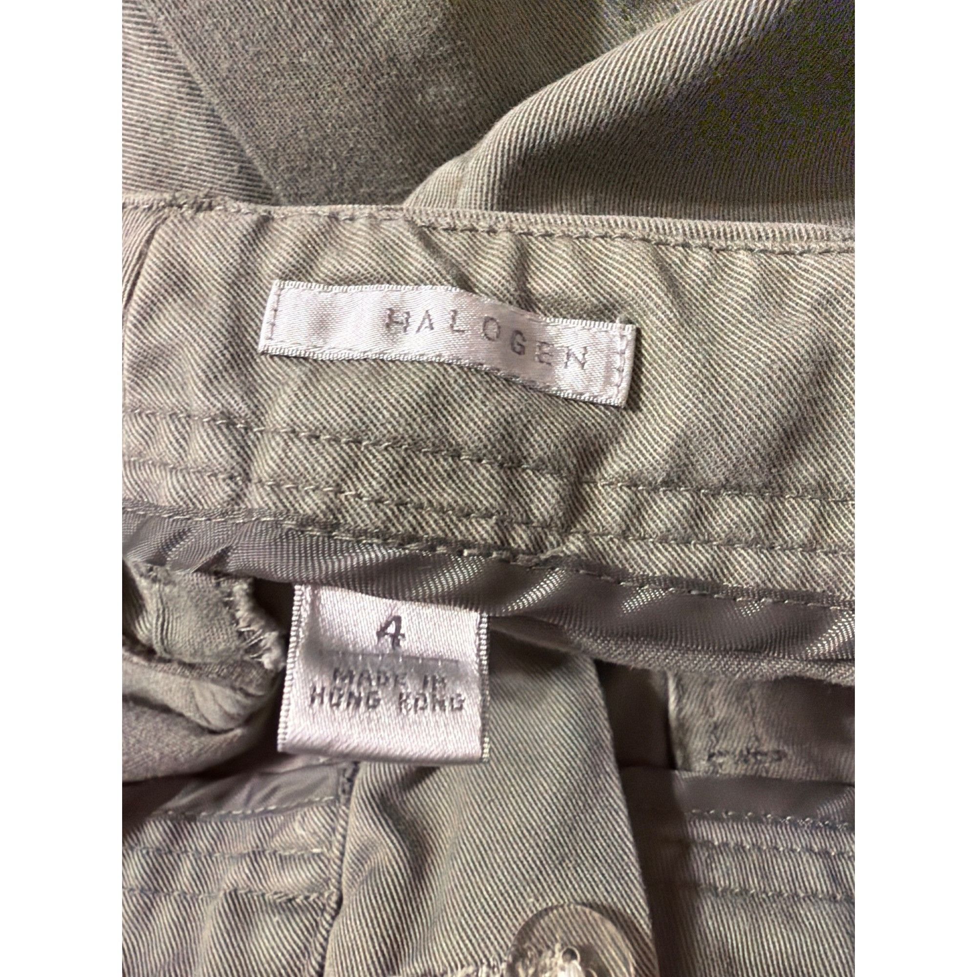 Other Halogen Olive Green Pants Flat Front Cropped 100% Cotton Sli Size 27" / US 4 / IT 40 - 4 Thumbnail