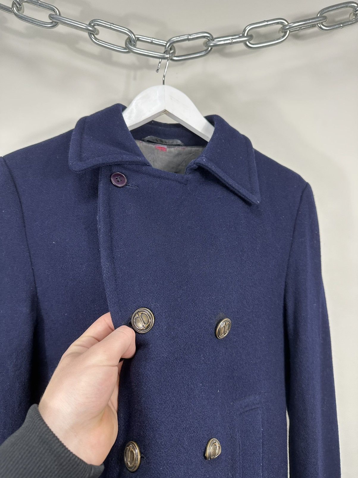 Christian Dior Monsieur Vintage 90s Christian Dior Double Breasted Luxury Wool Coat Size 40R - 6 Thumbnail