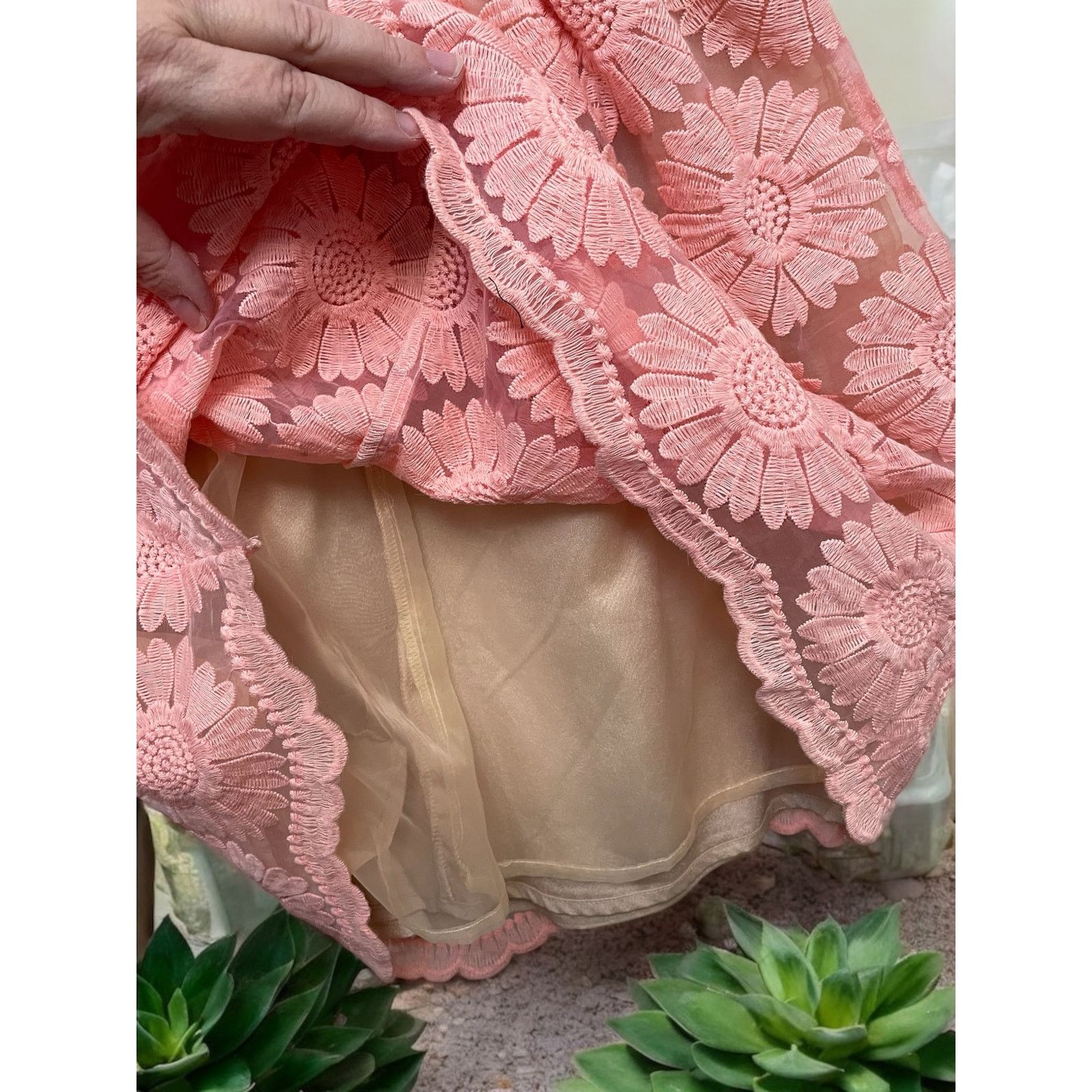 Unknown London Ellison Pink Vintage Look Women's Dress Floral Lace Sz Med Size M / US 6-8 / IT 42-44 - 4 Thumbnail