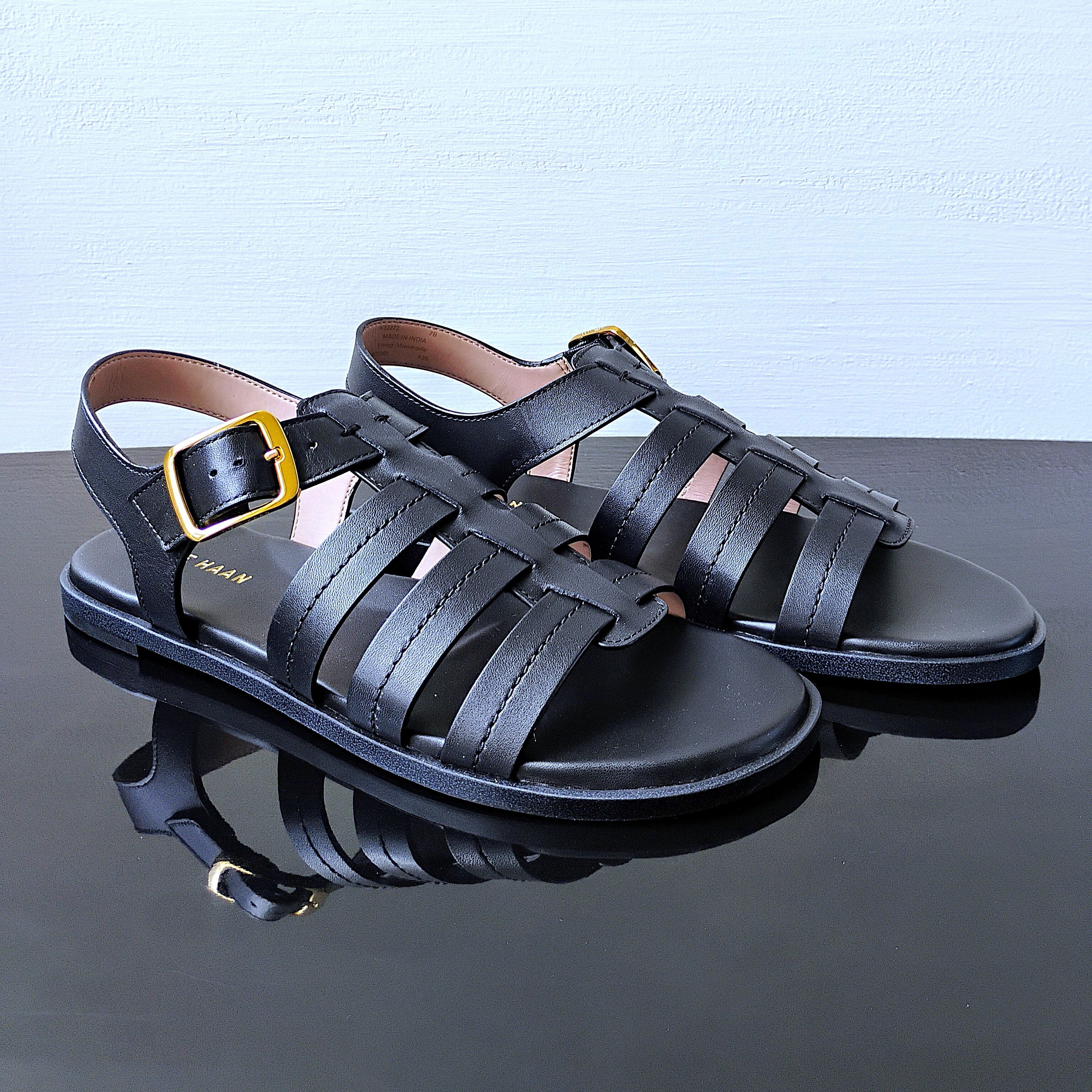 Cole Haan Cole Haan Women's Flynn Fishman Sandals in Amazing Black Size US 7 / IT 37 - 2 Thumbnail