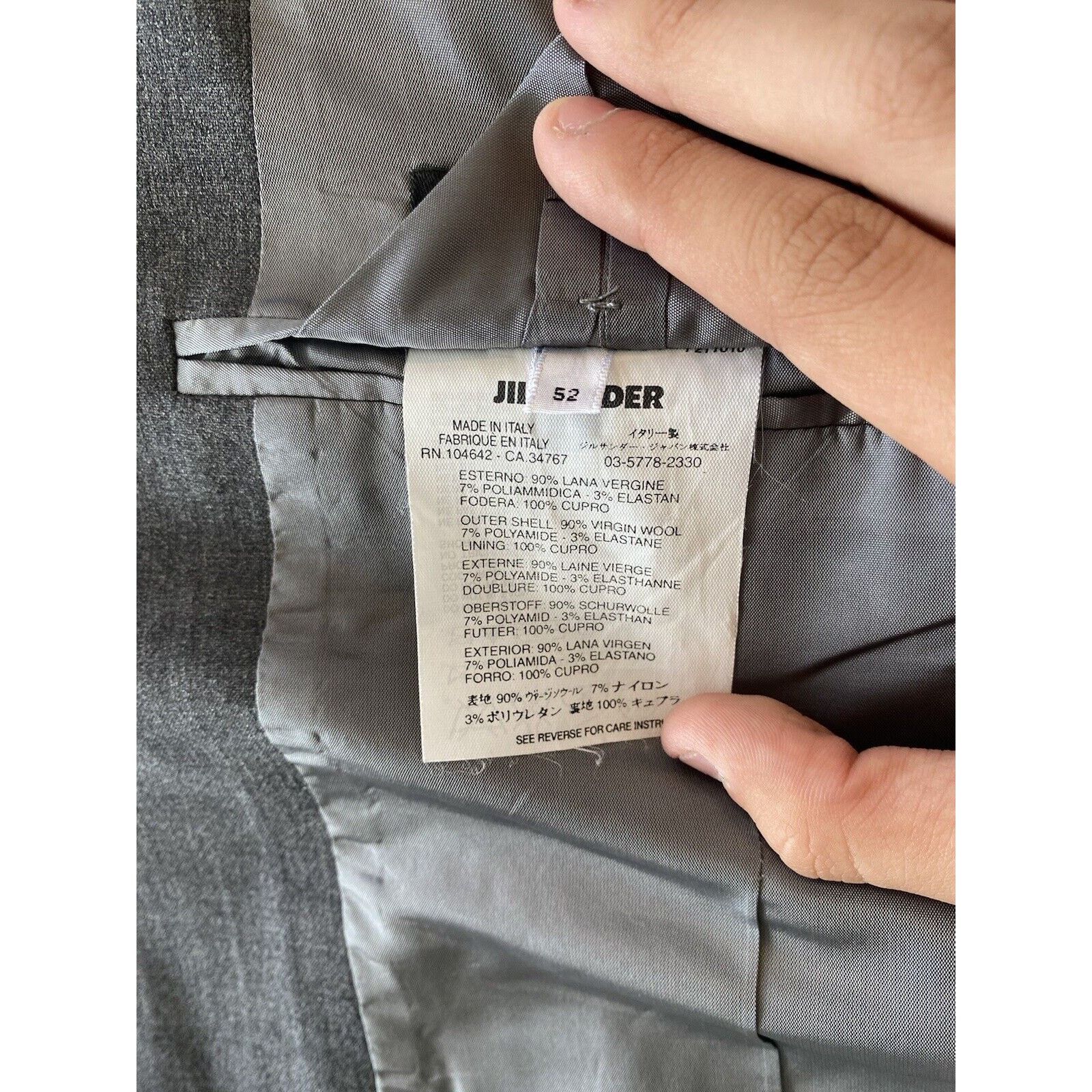 Jil Sander JIL SANDER Tailor Made Gray Sport Coat 3 Btn Center Vent 42R Size 42R - 12 Thumbnail