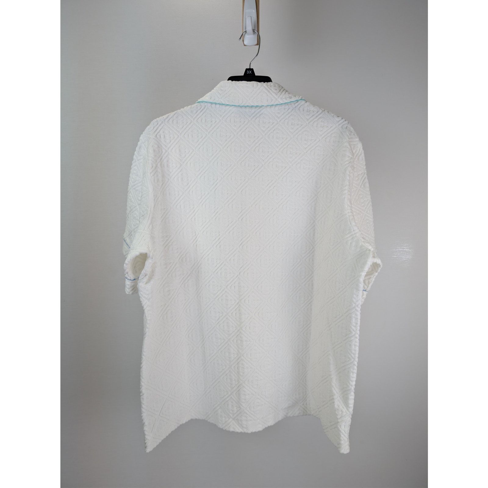 Casablanca o1rshd1 Mens Monogram Towelling Collar Shirt in White Size US XXL / EU 58 / 5 - 18 Thumbnail