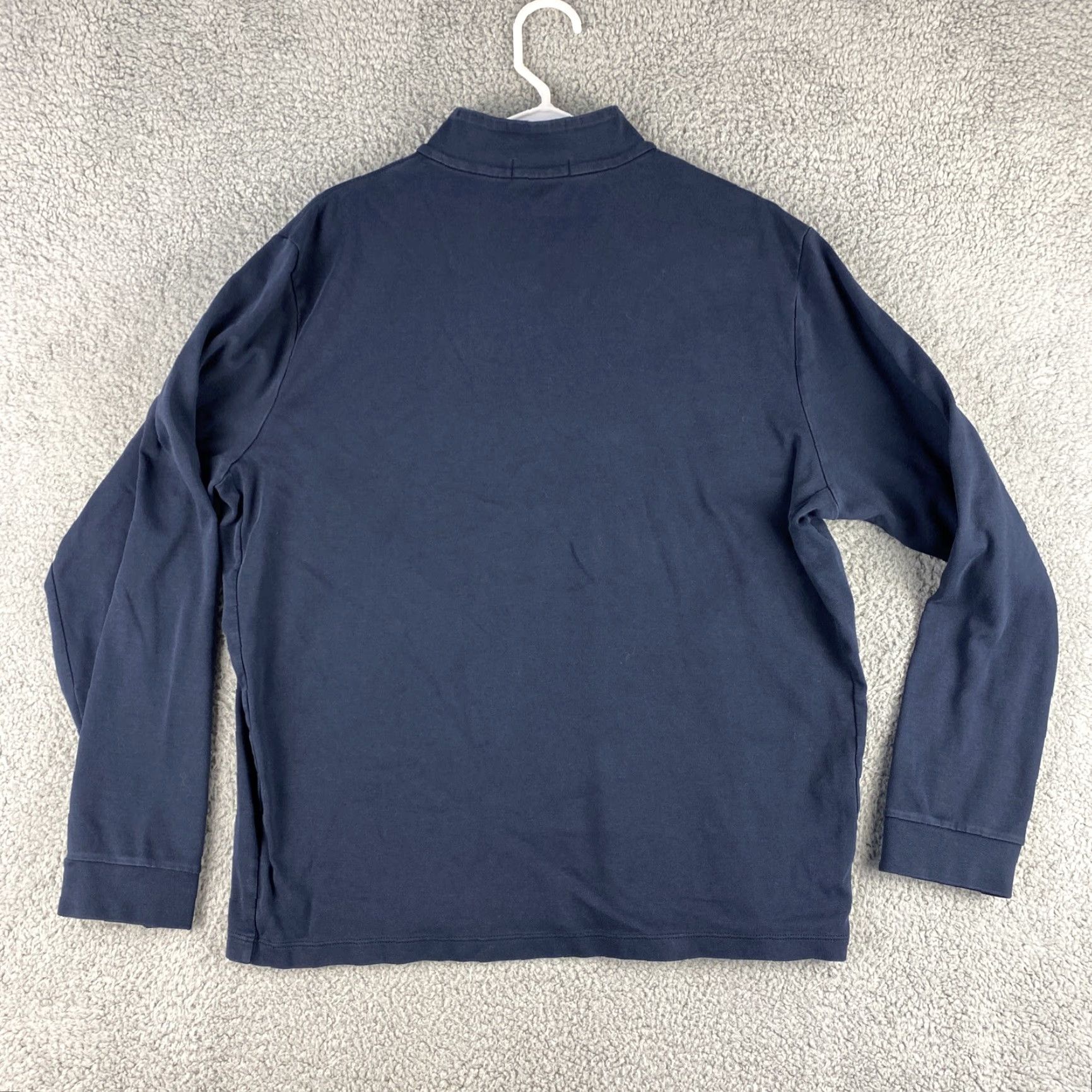 Polo Ralph Lauren Polo Ralph Lauren Mens XL Blue 1/4 Zip Mock Neck Pullover Sweater Lightweight Cotton Size US XL / EU 56 / 4 - 7 Thumbnail