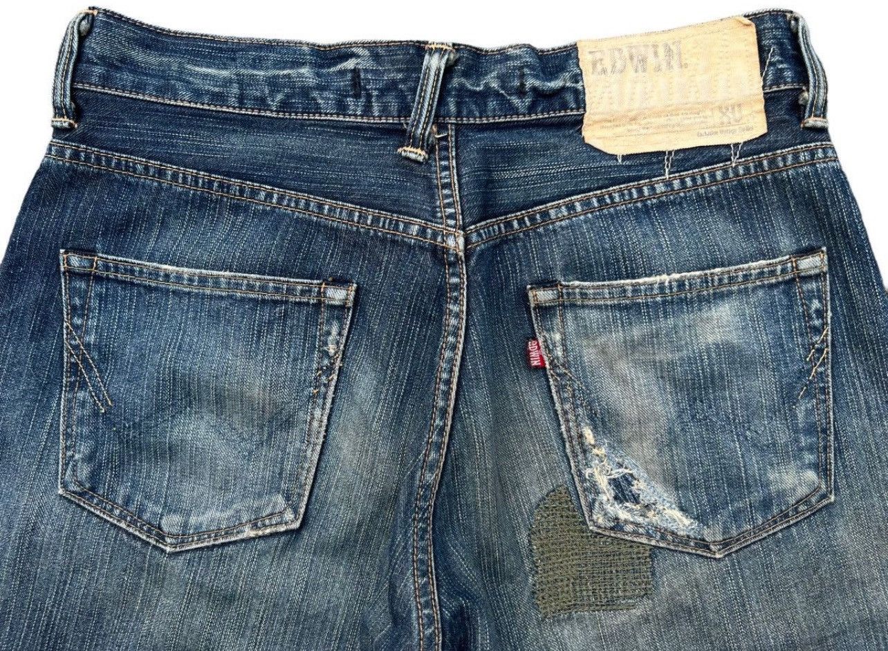 Edwin Vintage Edwin XV Patch Work Jeans Distressed Jeans 32x33.5 Size US 32 / EU 48 - 8 Thumbnail