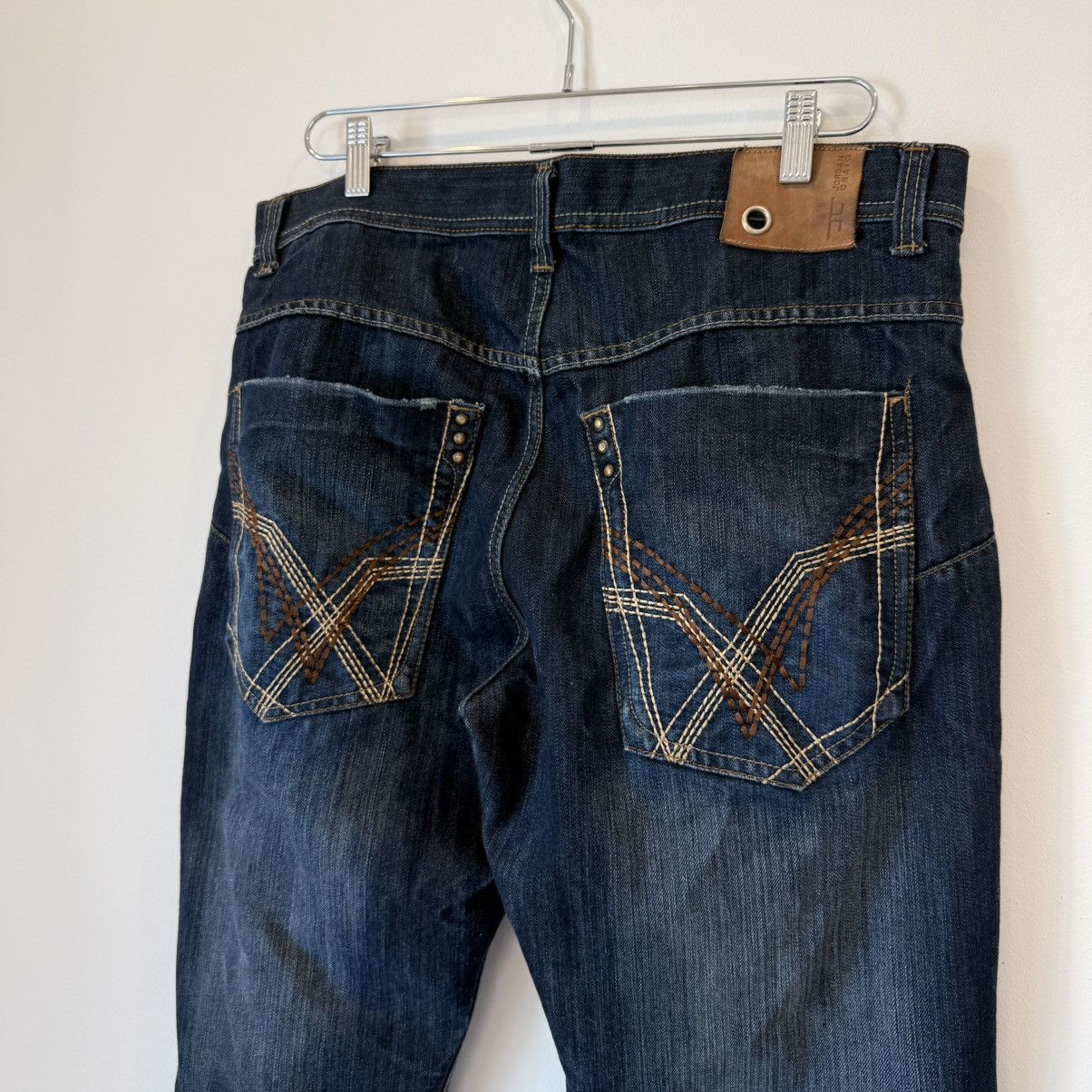 Vintage Vintage 2000s Faded Distressed Baggy Embroidered Jeans Y2K Size US 36 / EU 52 - 4 Thumbnail