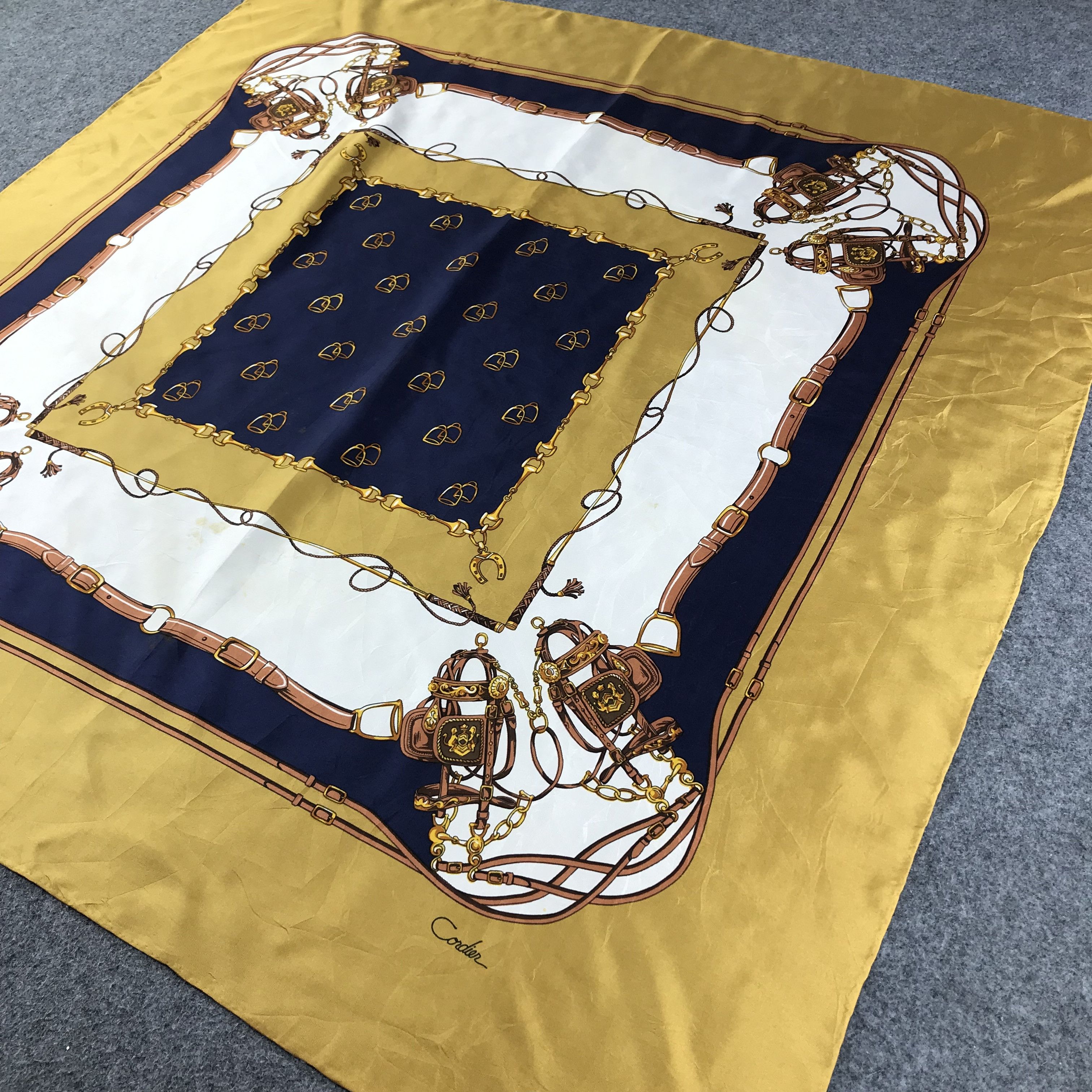 Vintage Vintage Cordier Hand Rolled Silk Scarf M128 Size ONE SIZE - 4 Thumbnail