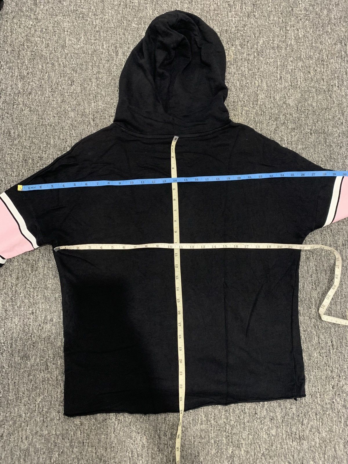 Japanese Brand Cropped Princess 91 Boxy Black Pink Jacket with Hoodie Size L / US 10 / IT 46 - 7 Thumbnail