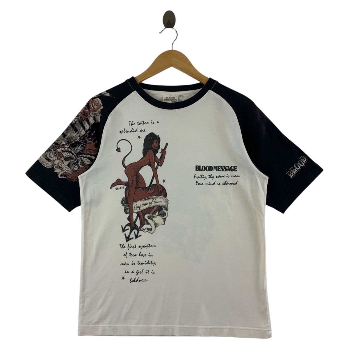 Japanese Brand Vintage BLOOD MASSAGE Captive of love tee Size US S / EU 44-46 / 1 - 2 Thumbnail