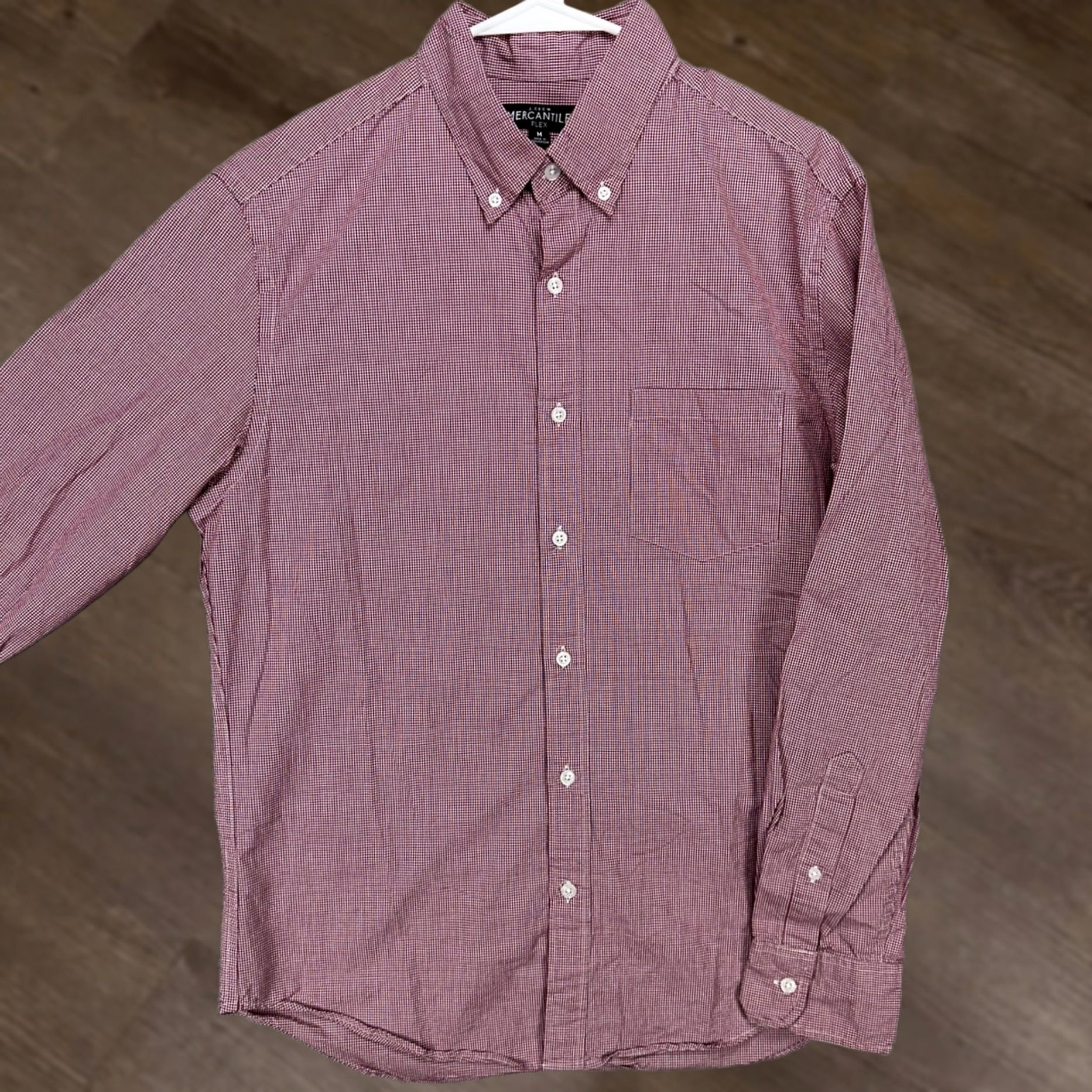 J.Crew J. Crew Mercantile Flex Shirt Button Down Mens Medium Maroon White Shepherd Check Shirt Size US M / EU 48-50 / 2 - 1 Thumbnail