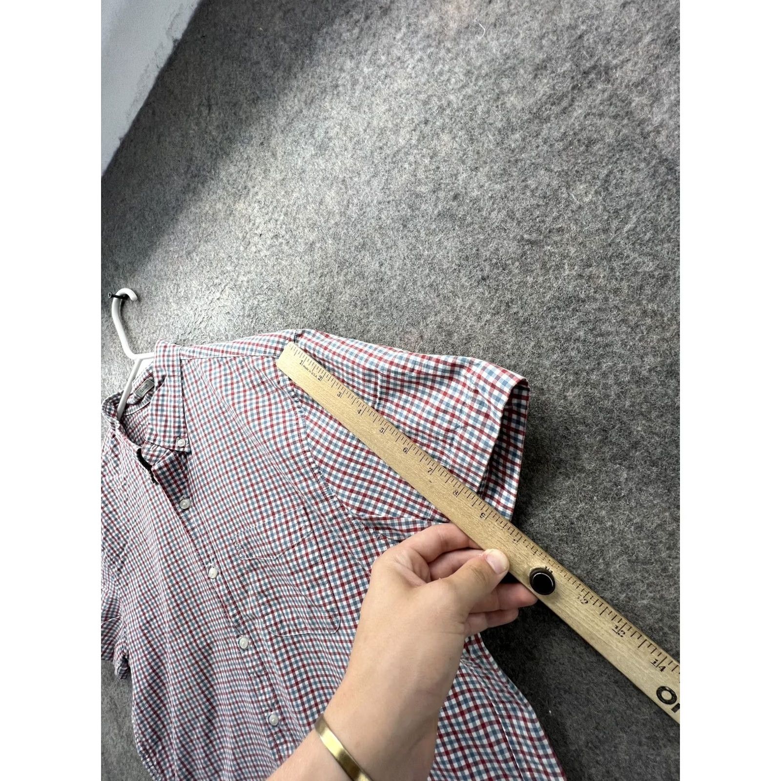 J.Crew J Crew Shirt Men Large Red Blue Check Button Down Classic Short Sleeve Cotton Size US L / EU 52-54 / 3 - 3 Thumbnail