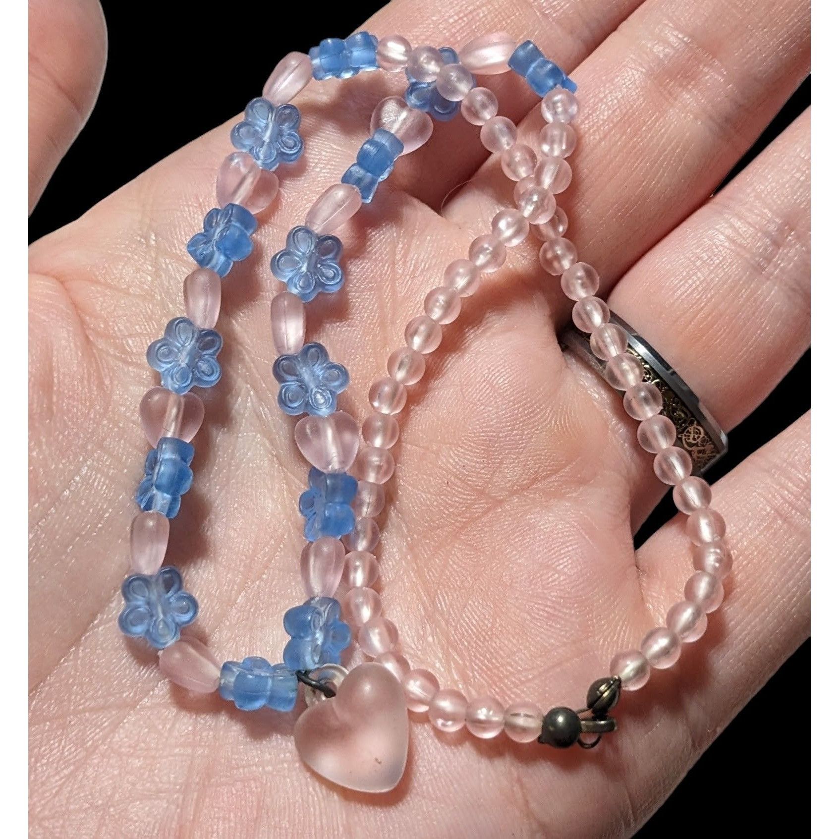 Other Kidcore Coquette Flower Heart Beaded Necklace Size ONE SIZE - 4 Thumbnail