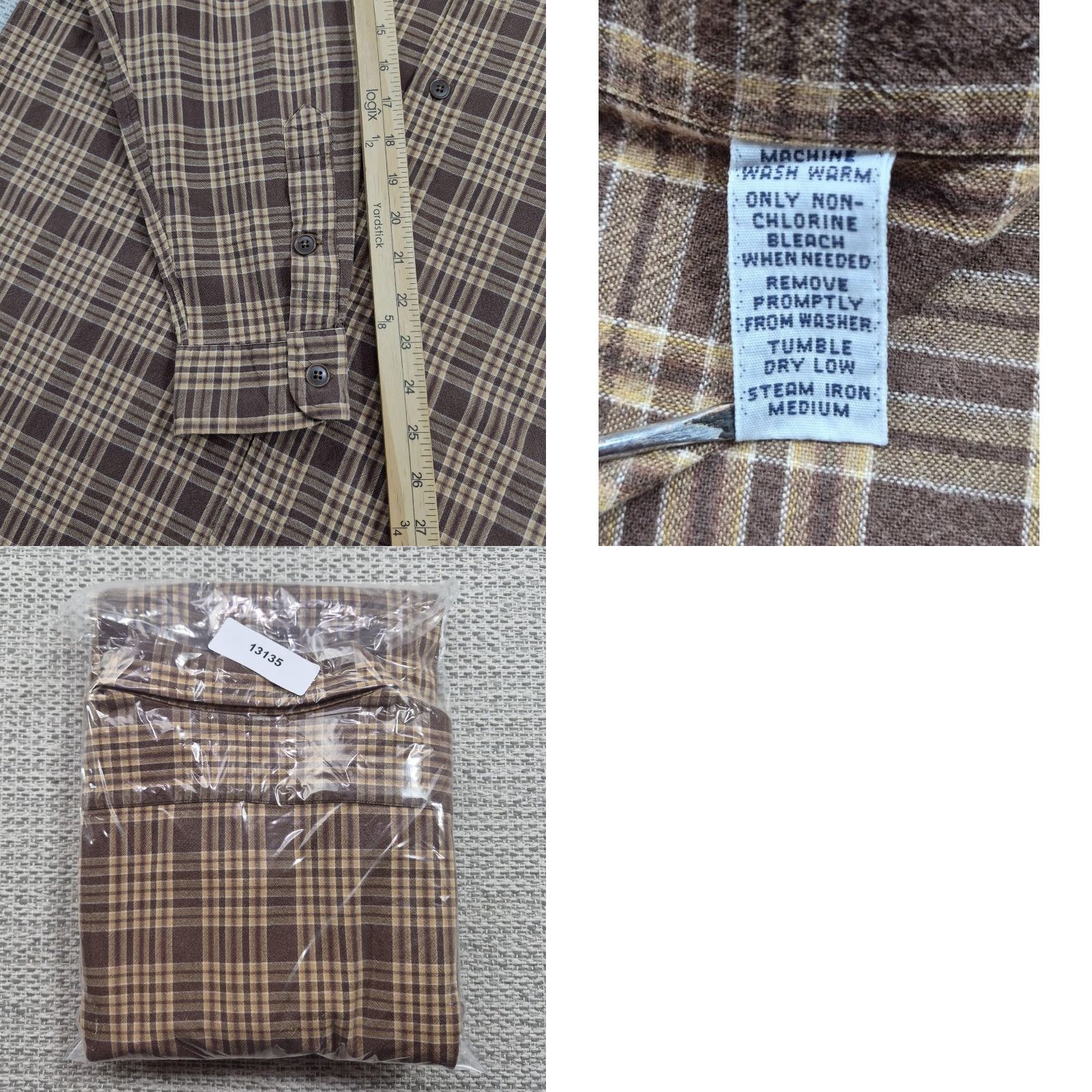 Polo Ralph Lauren Polo Ralph Lauren GI Shirt Mens Large Button-Up Brown Plaid Long Sleeve Vintage Size US L / EU 52-54 / 3 - 9 Thumbnail