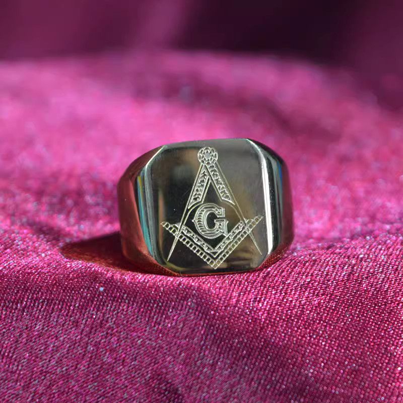 Jewelry Freemasonry Jewelry Rings Open Size Chrome Ring (Size 7-13) Size ONE SIZE - 1 Thumbnail