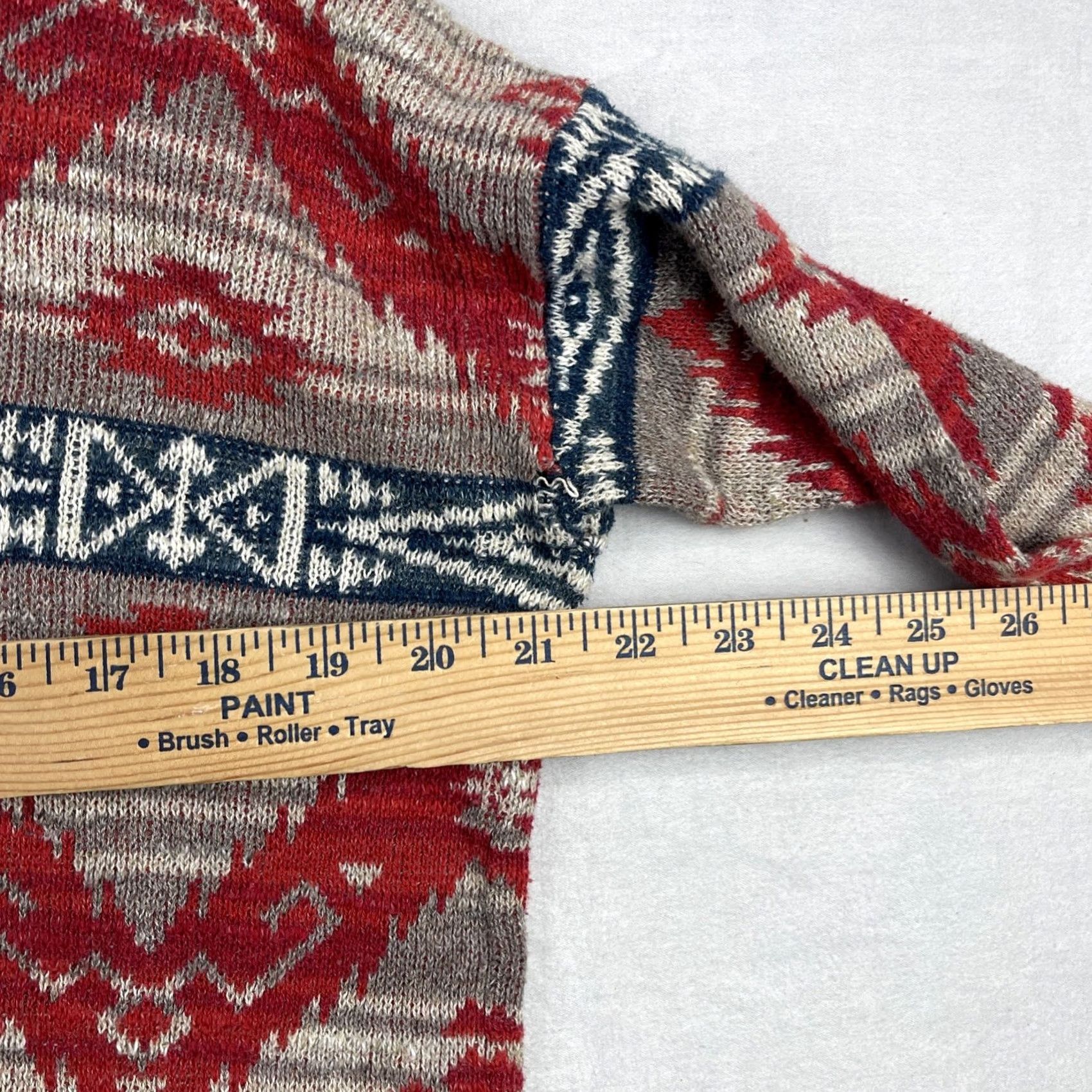 Vintage Denim & Supply Ralph Lauren Sweater Womens Medium Red Aztec Wester Navajo Knit Size M / US 6-8 / IT 42-44 - 7 Thumbnail