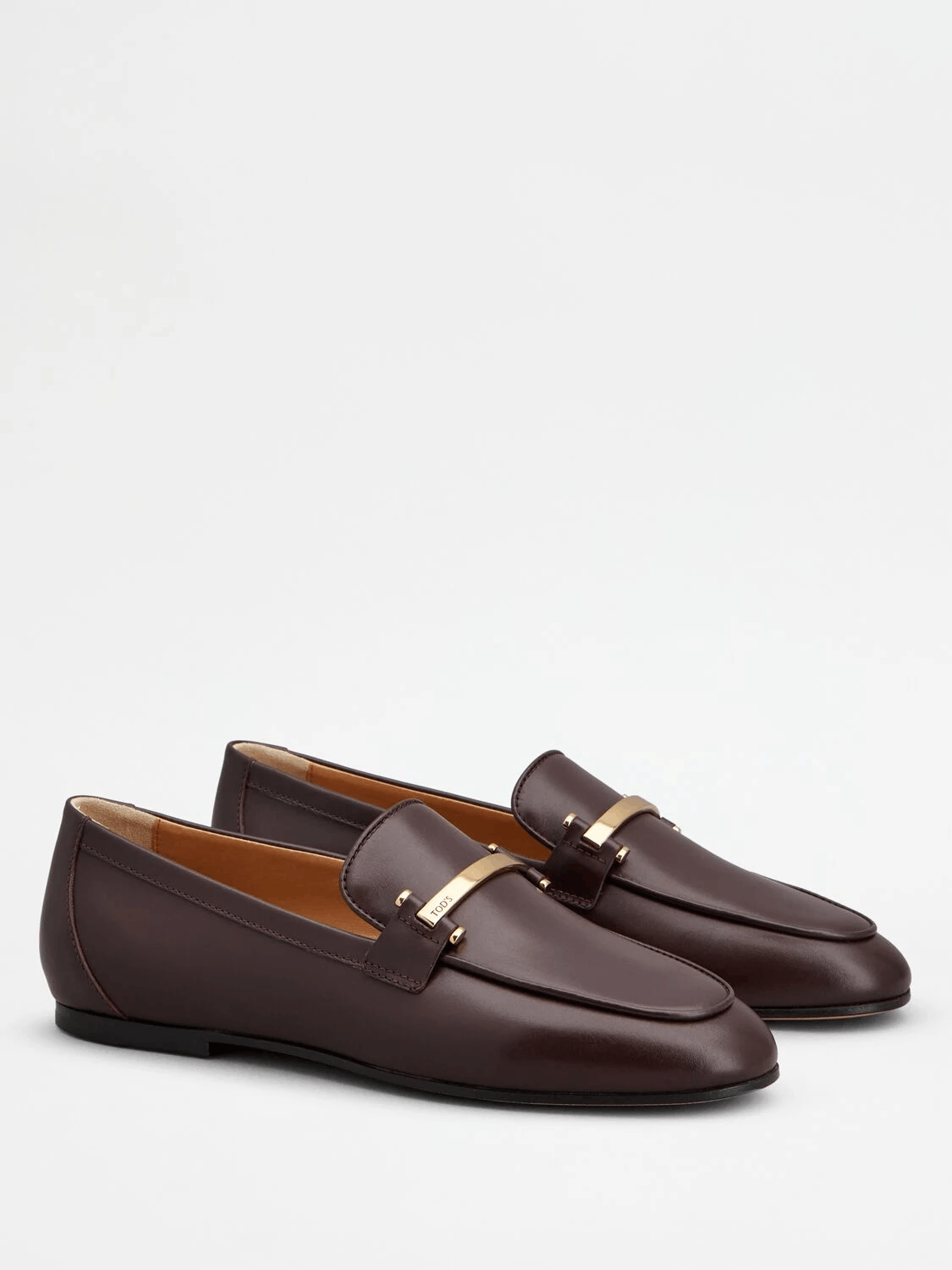 TOD'S Brown Leather Loafers New
