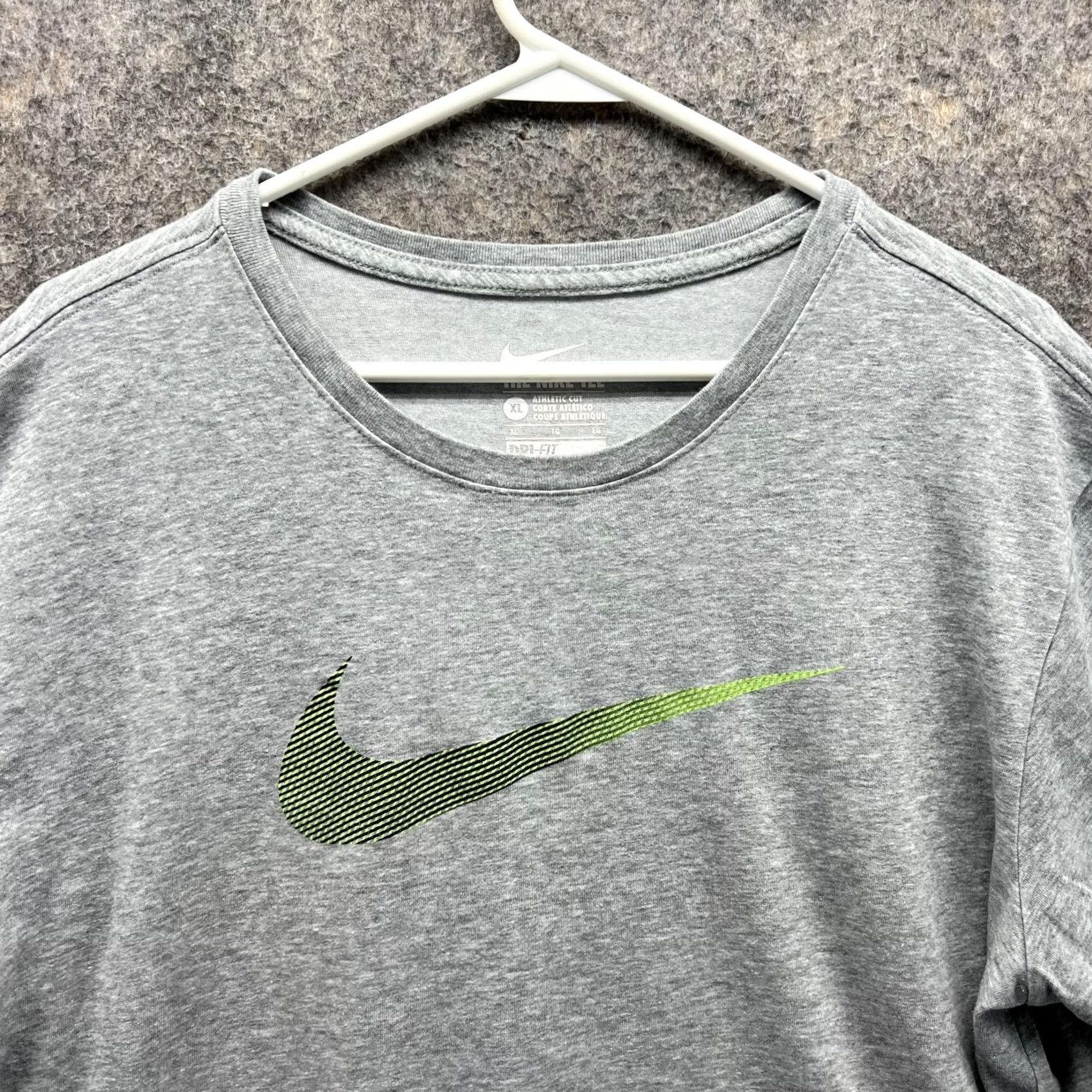 Nike Nike Shirt Men XL Heather Gray Dri-Fit Logo Short Sleeve Crew Neck Sportswear Size US XL / EU 56 / 4 - 4 Thumbnail