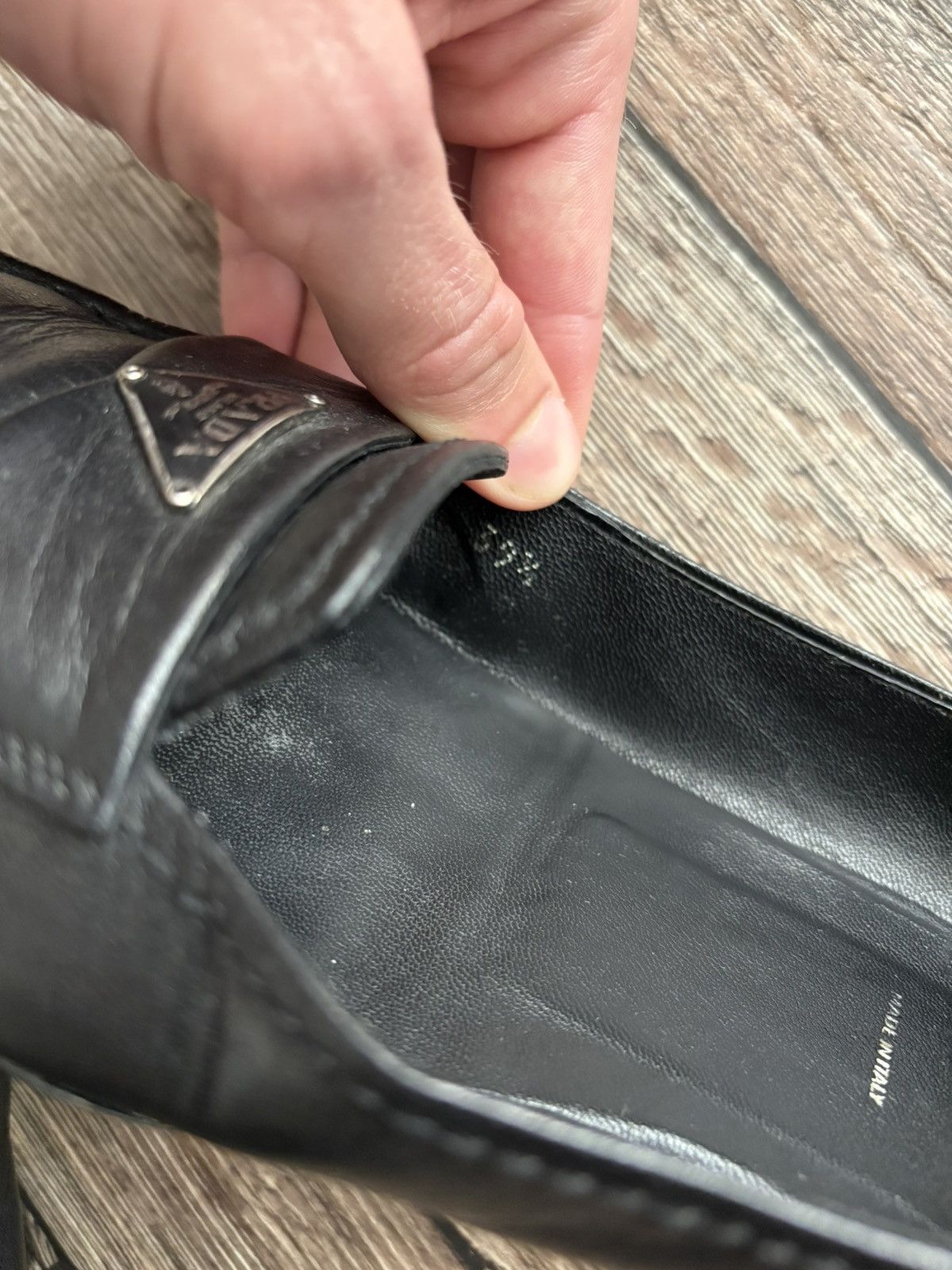Prada Prada Black Leather Flat Shoes Women’s Square Toe Loafers Size US 9.5 / IT 39.5 - 15 Thumbnail