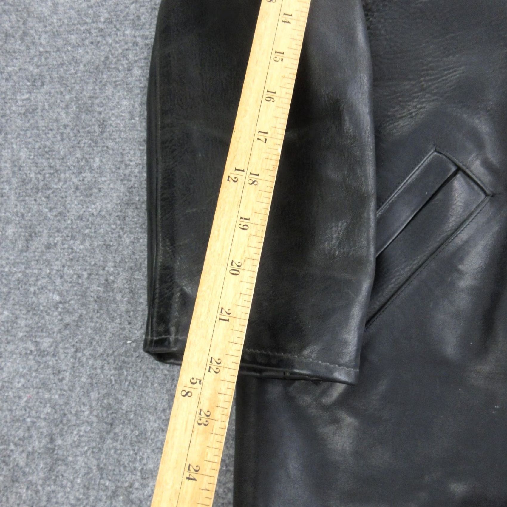Vintage Rebelstoke Coat Mens L Overcoat Leather Wool Lined Winter Mid-Length Button Pockets Ironwork Collar Mens Size US L / EU 52-54 / 3 - 5 Thumbnail