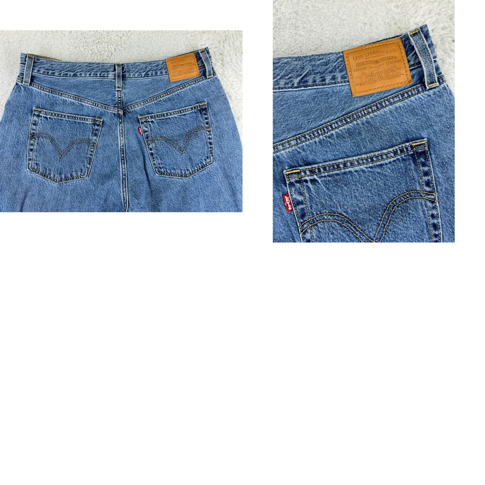 Levi's Levi's Jeans Womens 32 Blue Denim Wide-Leg High Rise Stretch Distressed Regular 5-Pocket Denim Pants Vintage No (if needed) Size 24" / US 00 / IT 34 - 11 Thumbnail